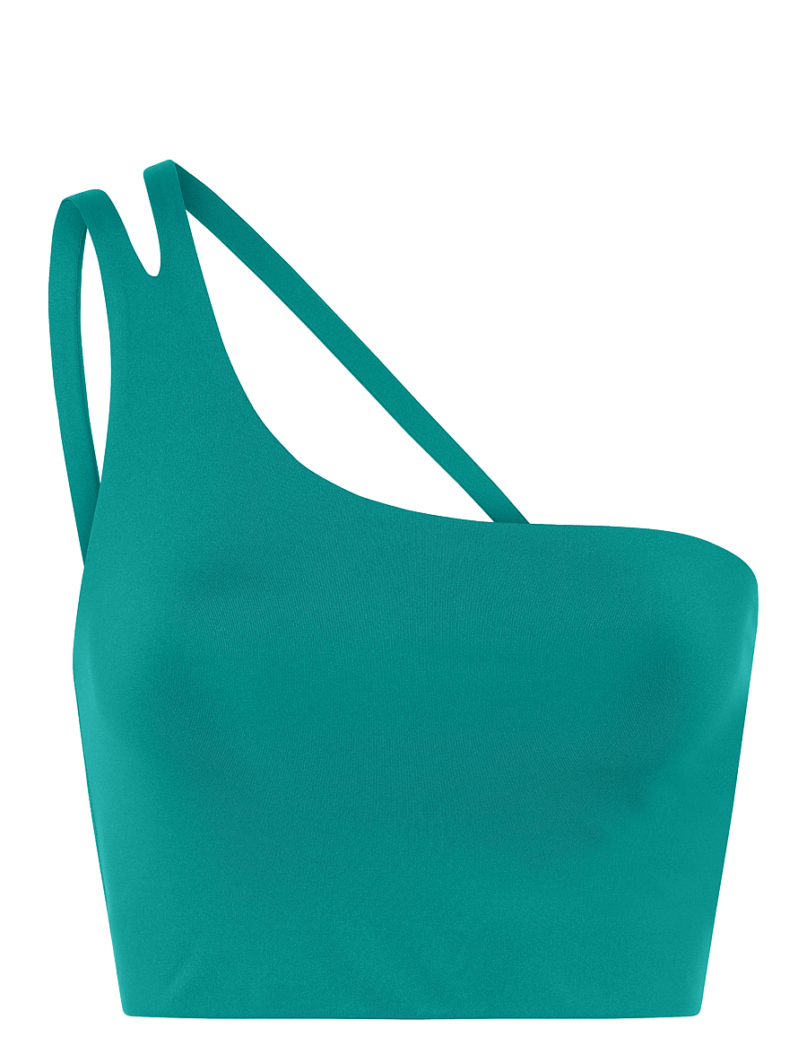 Girlfriend Collective - Uma One Shoulder Bra - mittlerer halt - peacock - 1