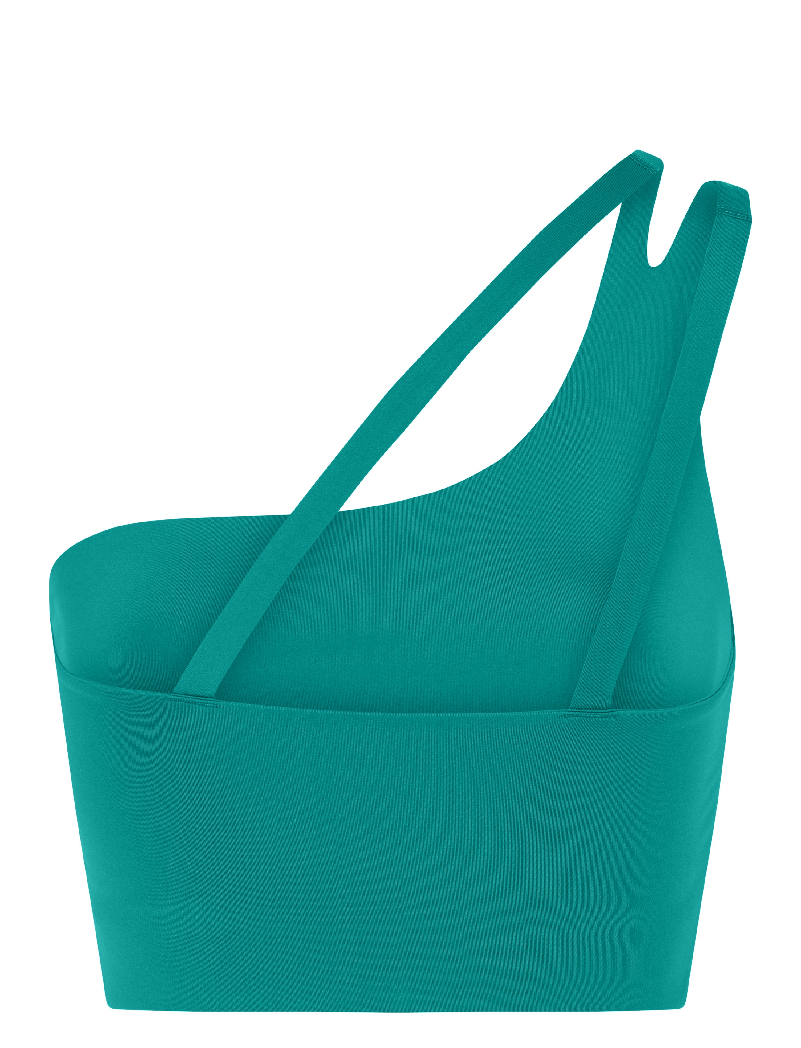 Girlfriend Collective - Uma One Shoulder Bra - sports bh'er: medium støtte - peacock - 2