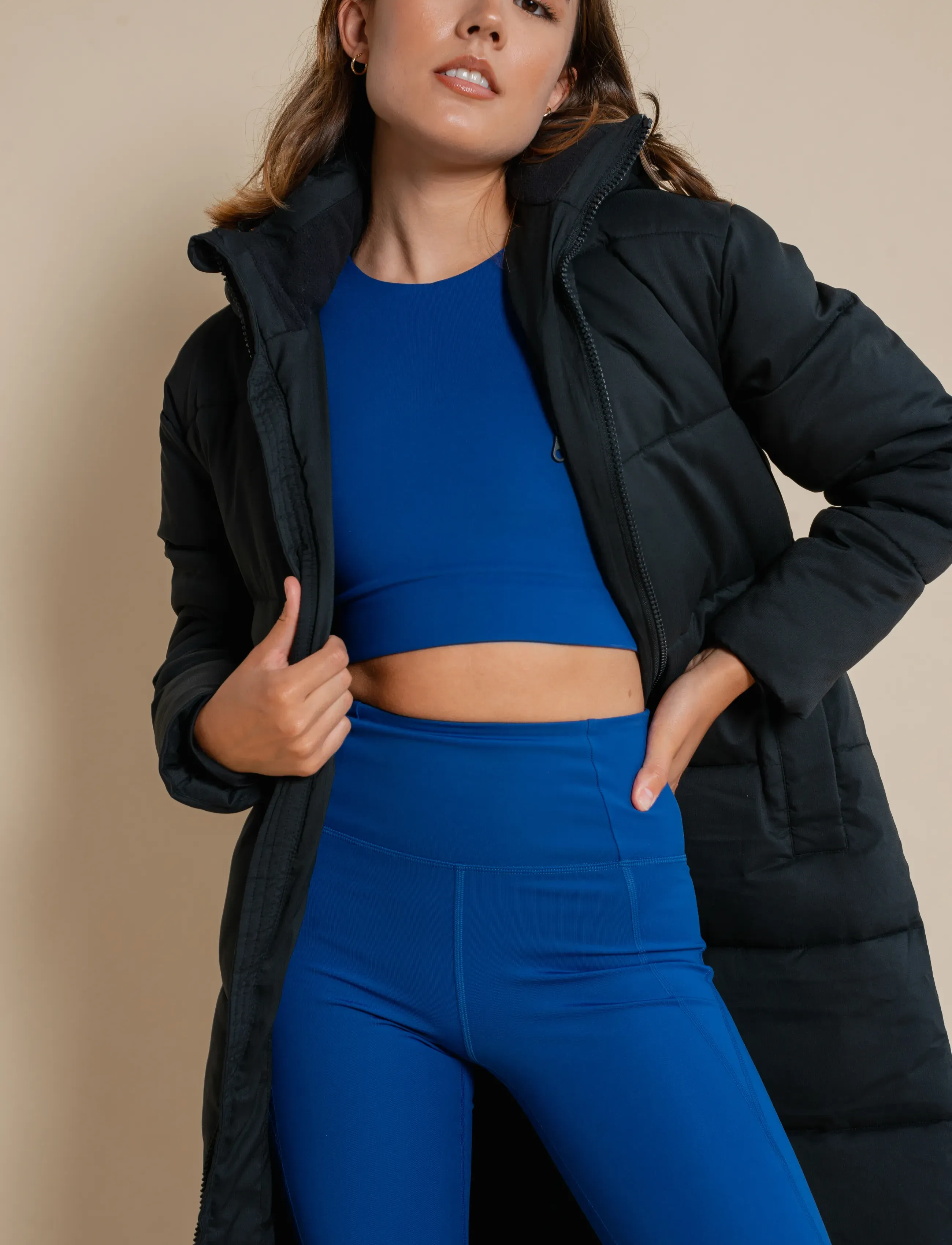 Girlfriend Collective - Puffer Jacket, Long - gefütterte jacken - black - 4