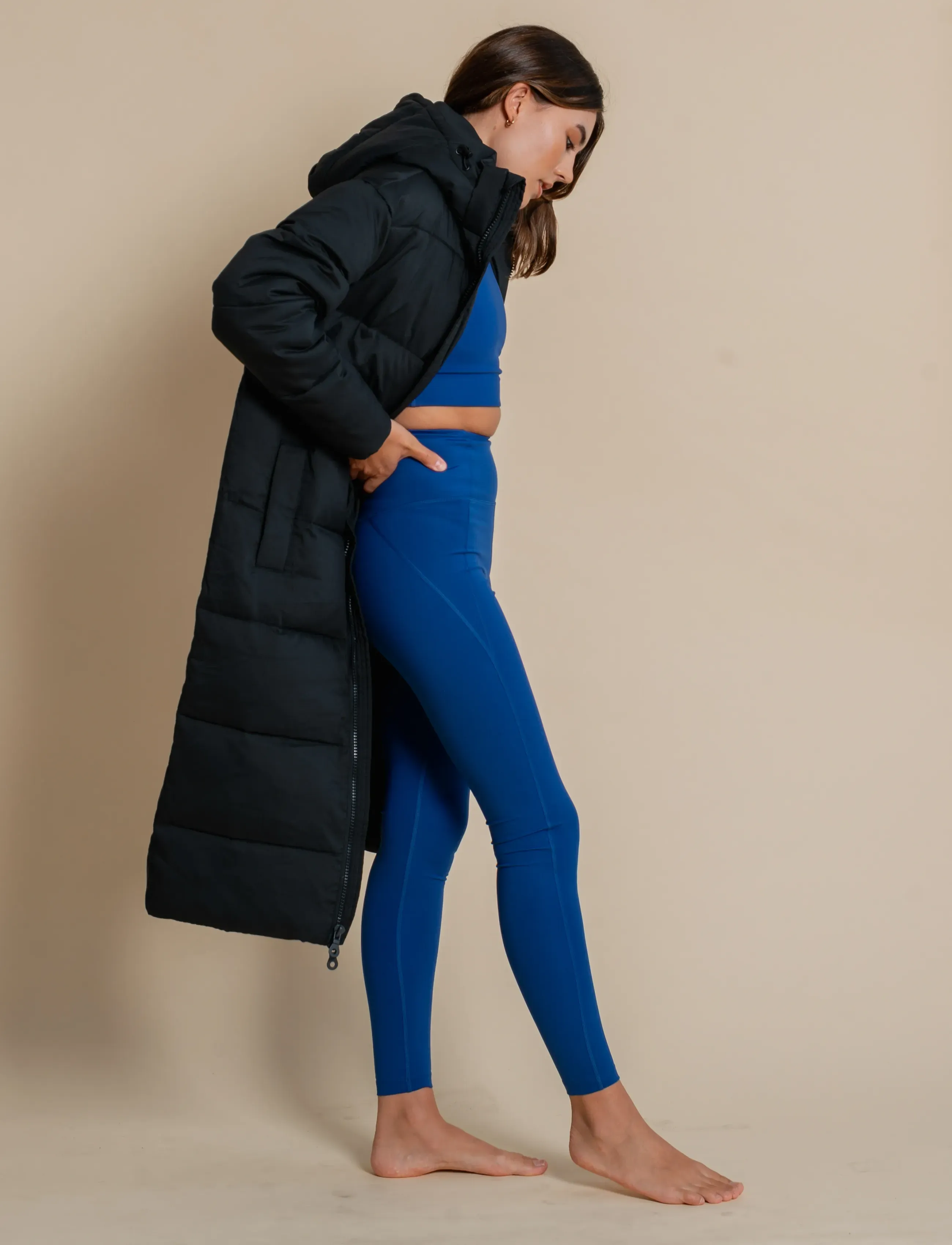 Girlfriend Collective - Puffer Jacket, Long - gefütterte jacken - black - 5