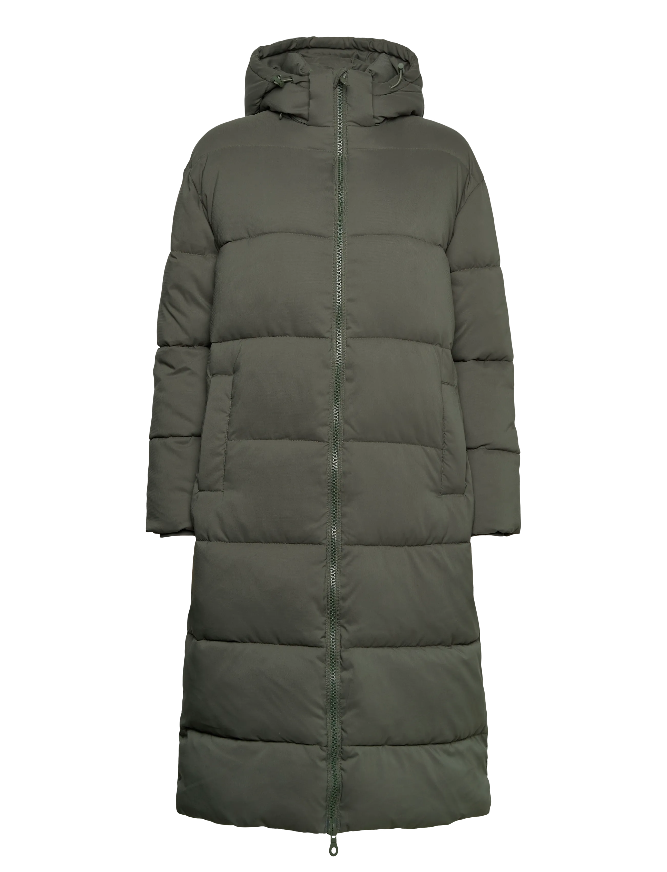 Girlfriend Collective Puffer Jacket, Long - Jackets & Coats - THYME / khaki/green