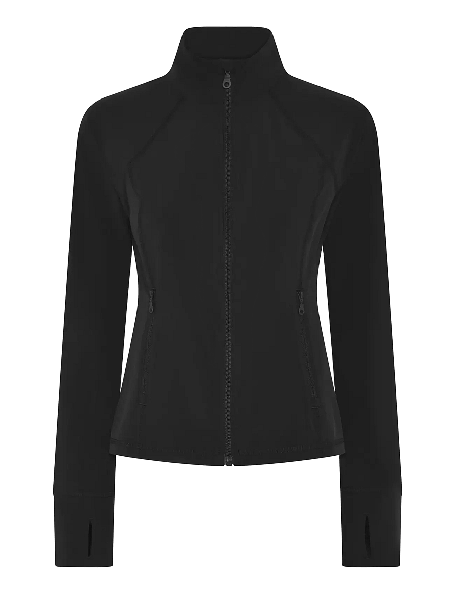 Girlfriend Collective - Estrella Fitted Run Jacket - outdoor jackets - black - 1