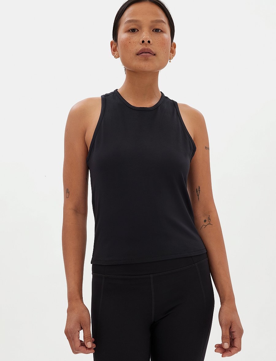 Girlfriend Collective - Reset Train Relaxed Tank - tank tops - black - 3