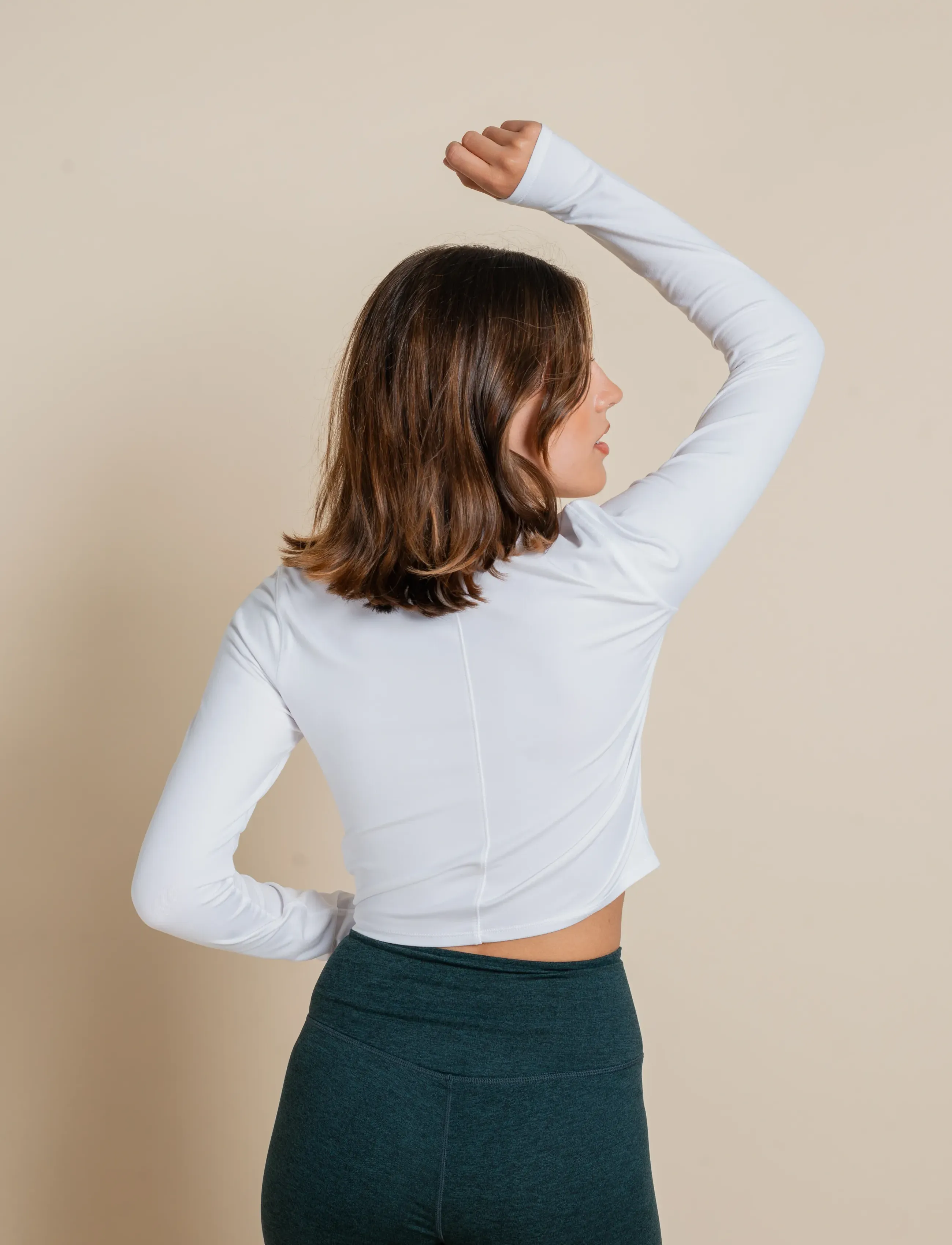 Girlfriend Collective - Reset Lift Long Sleeve - ivory - 2