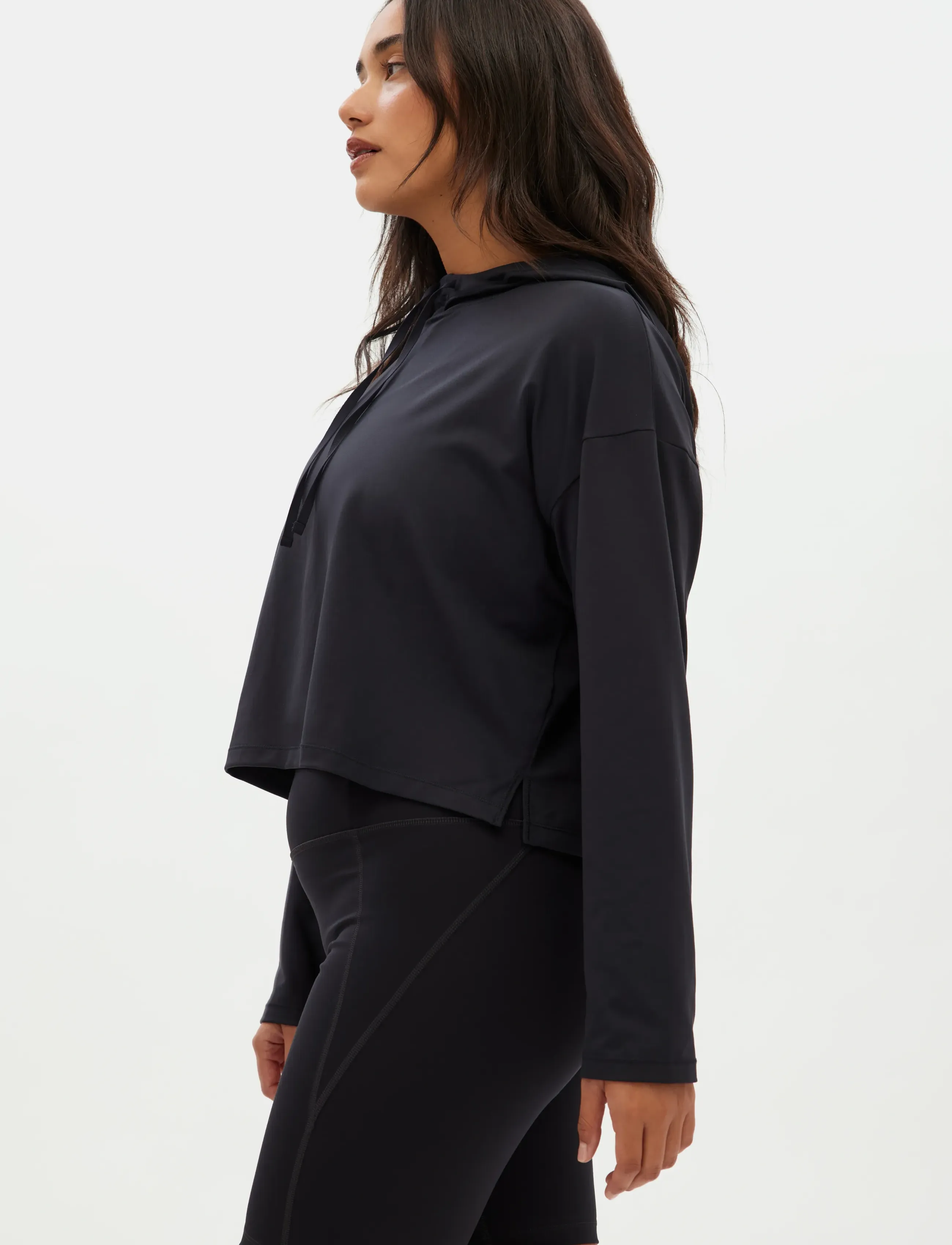 Girlfriend Collective - Reset Long Sleeve Hoodie - hættetrøjer - black - 4