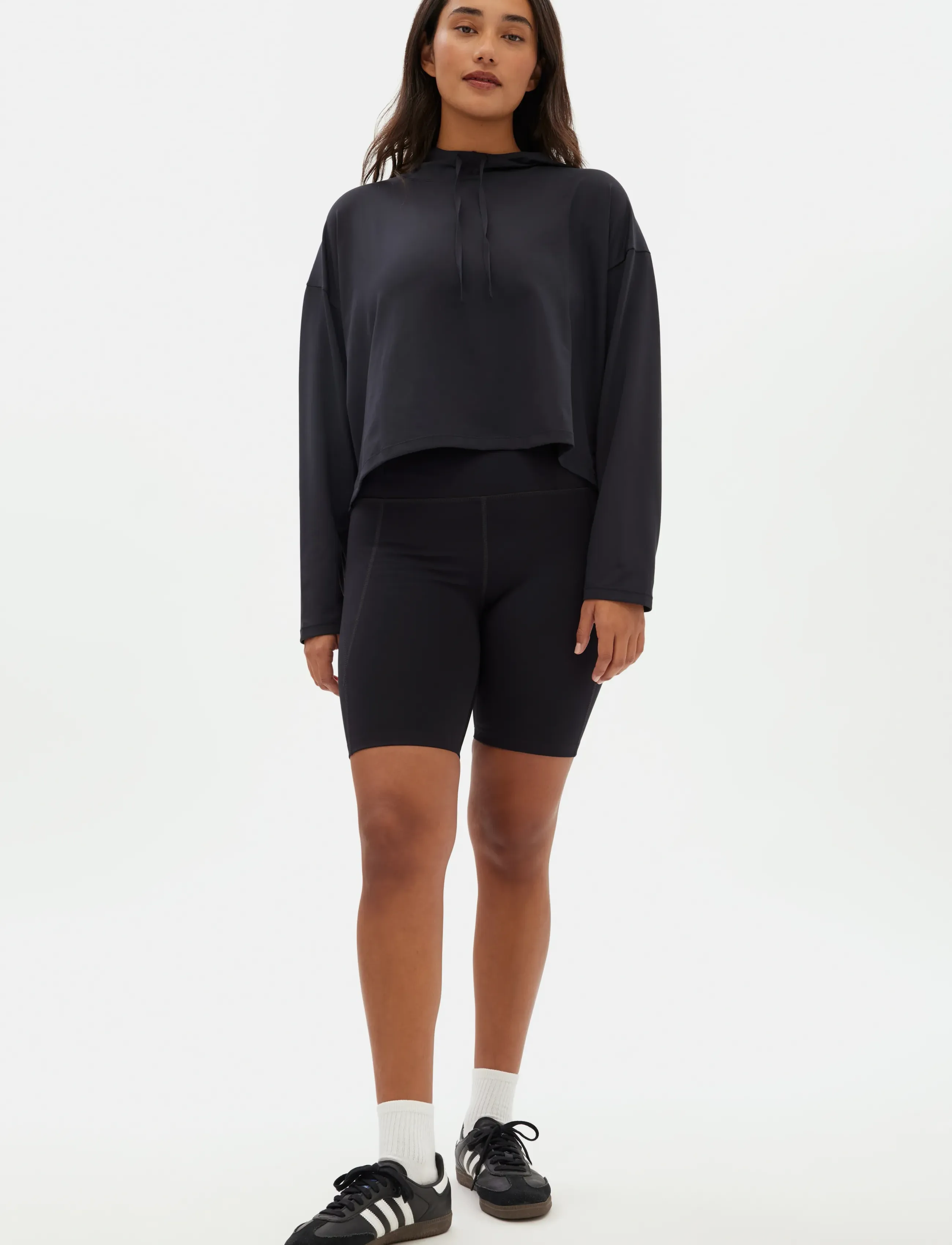 Girlfriend Collective - Reset Long Sleeve Hoodie - hættetrøjer - black - 5