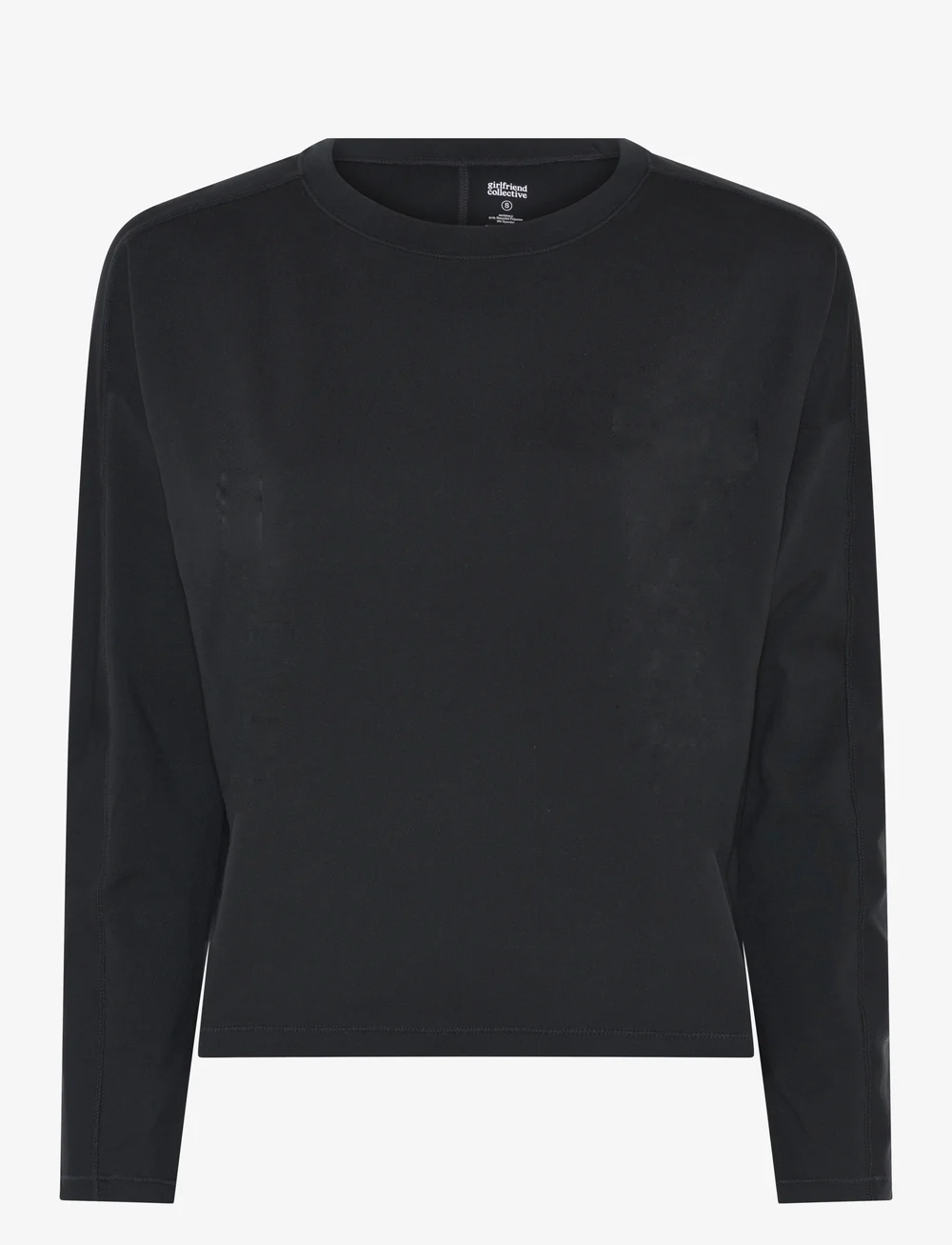Girlfriend Collective - Reset Long Sleeve Tee - långärmade tröjor - black - 1