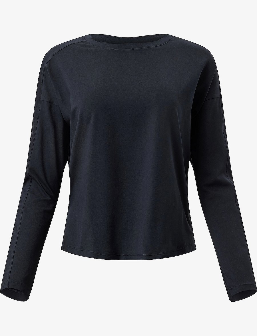 Girlfriend Collective - Reset Long Sleeve Tee - långärmade tröjor - black - 3