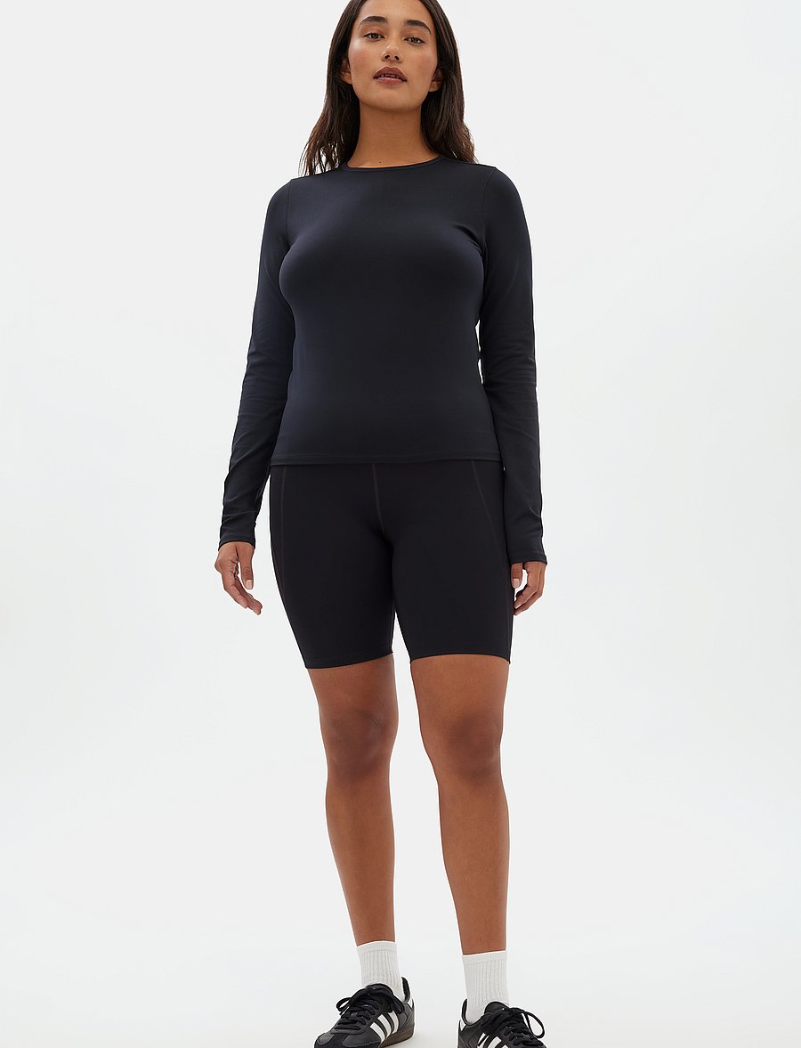 Girlfriend Collective - Reset Fitted Long Sleeve Tee - pikkade varrukatega alussärgid - black - 3