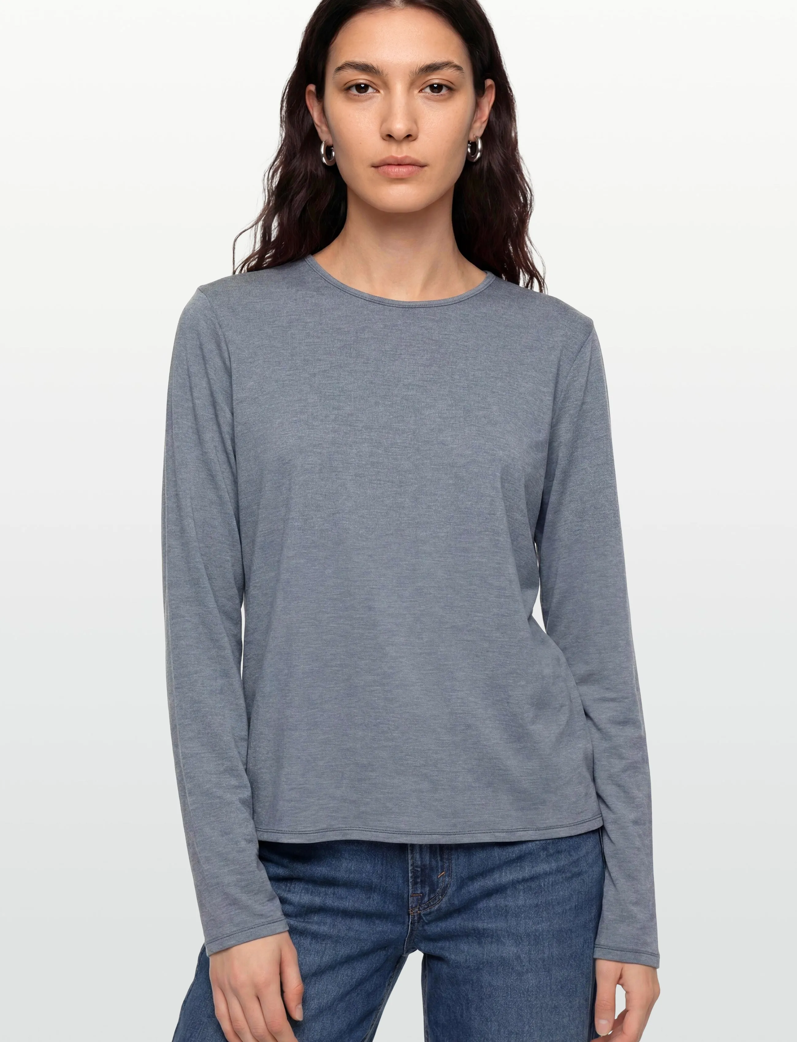 Girlfriend Collective - Reset Fitted Long Sleeve Tee - langarmshirts - meteor - 3
