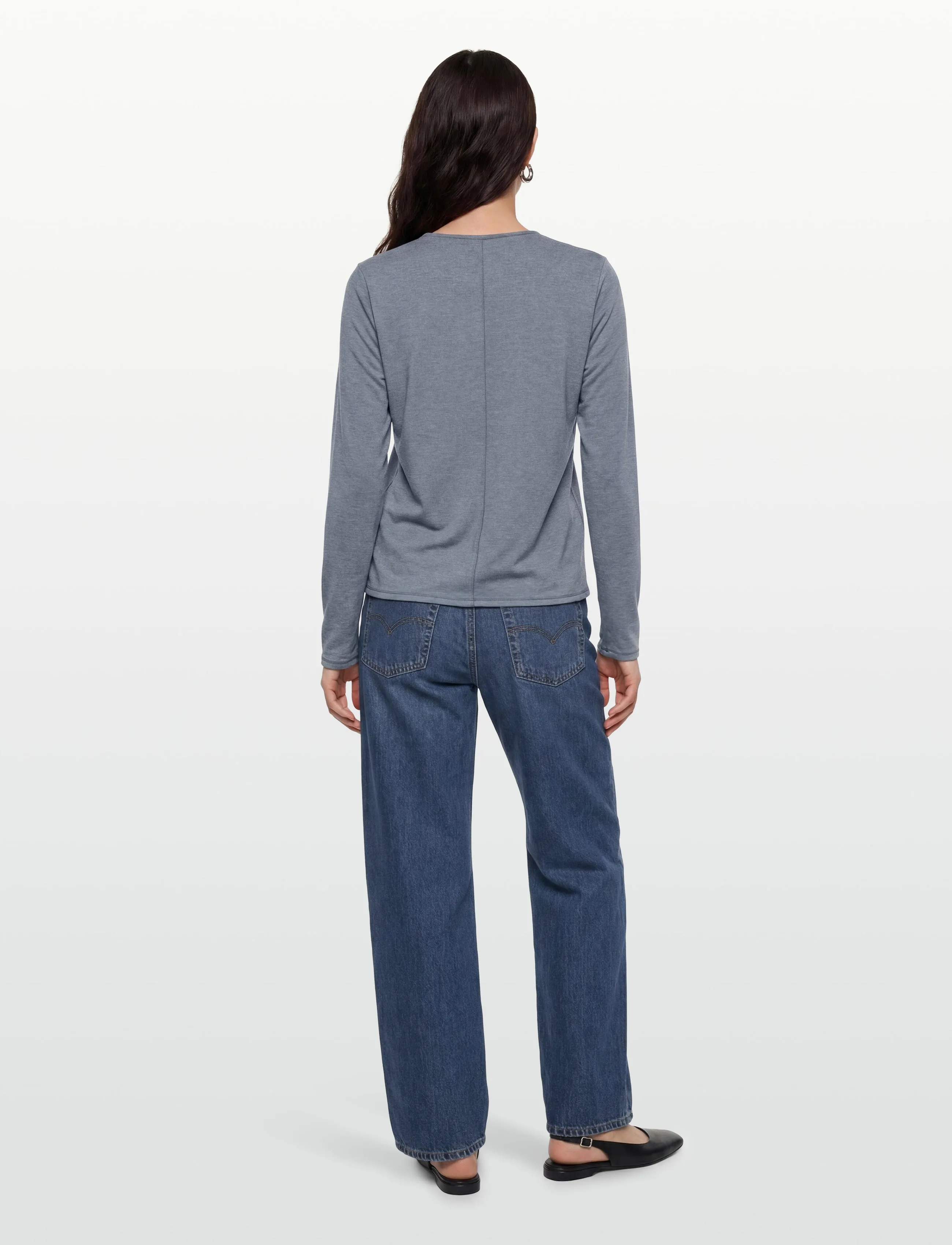 Girlfriend Collective - Reset Fitted Long Sleeve Tee - langarmshirts - meteor - 4