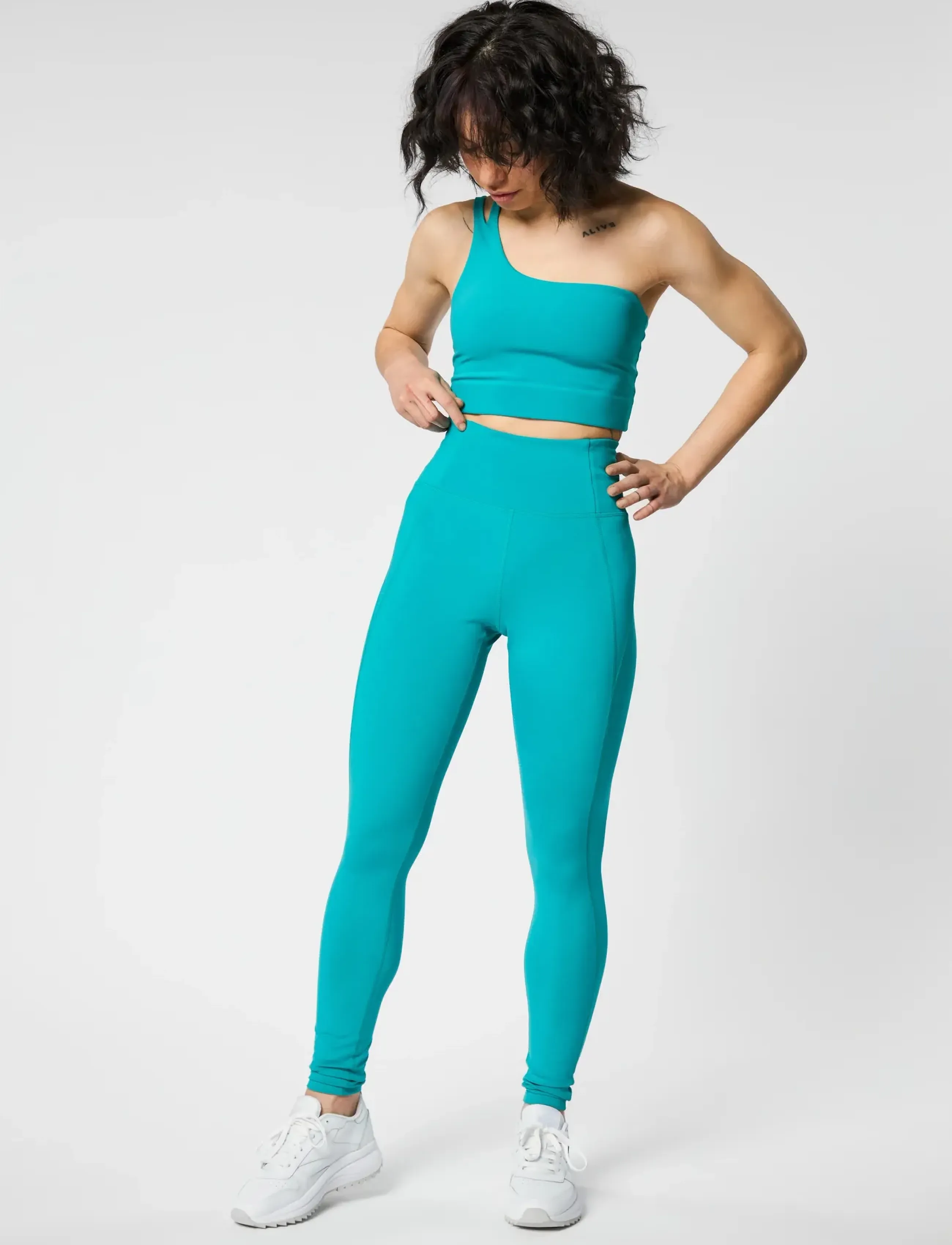 Girlfriend Collective - Compressive High-Rise Legging, Long - fuld længde - agave - 3
