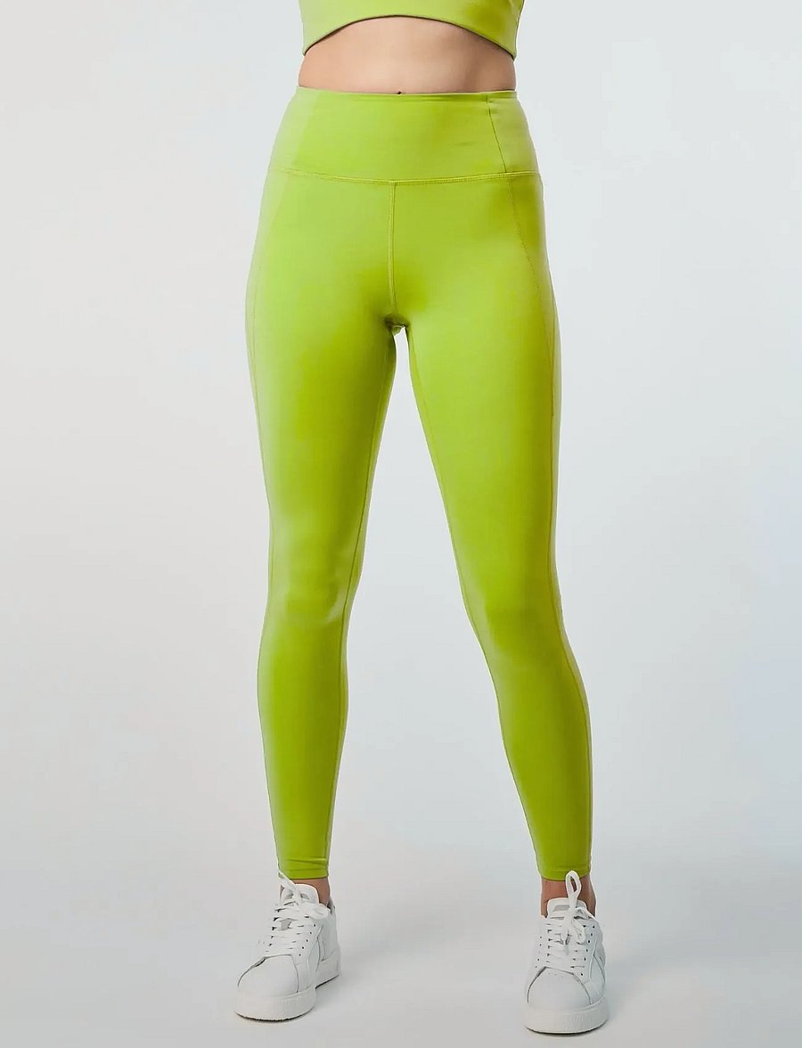Girlfriend Collective - Compressive High-Rise Legging, Long - pilna garuma - chartreuse - 0