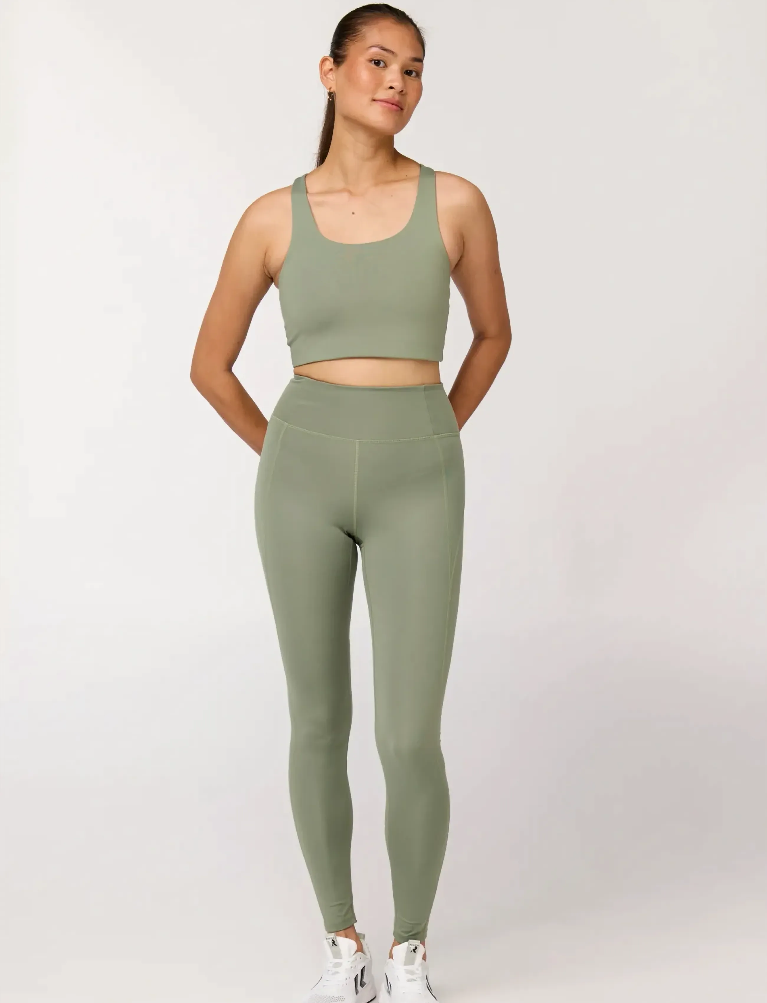 Girlfriend Collective - Compressive High-Rise Legging, Long - fuld længde - leaf - 4