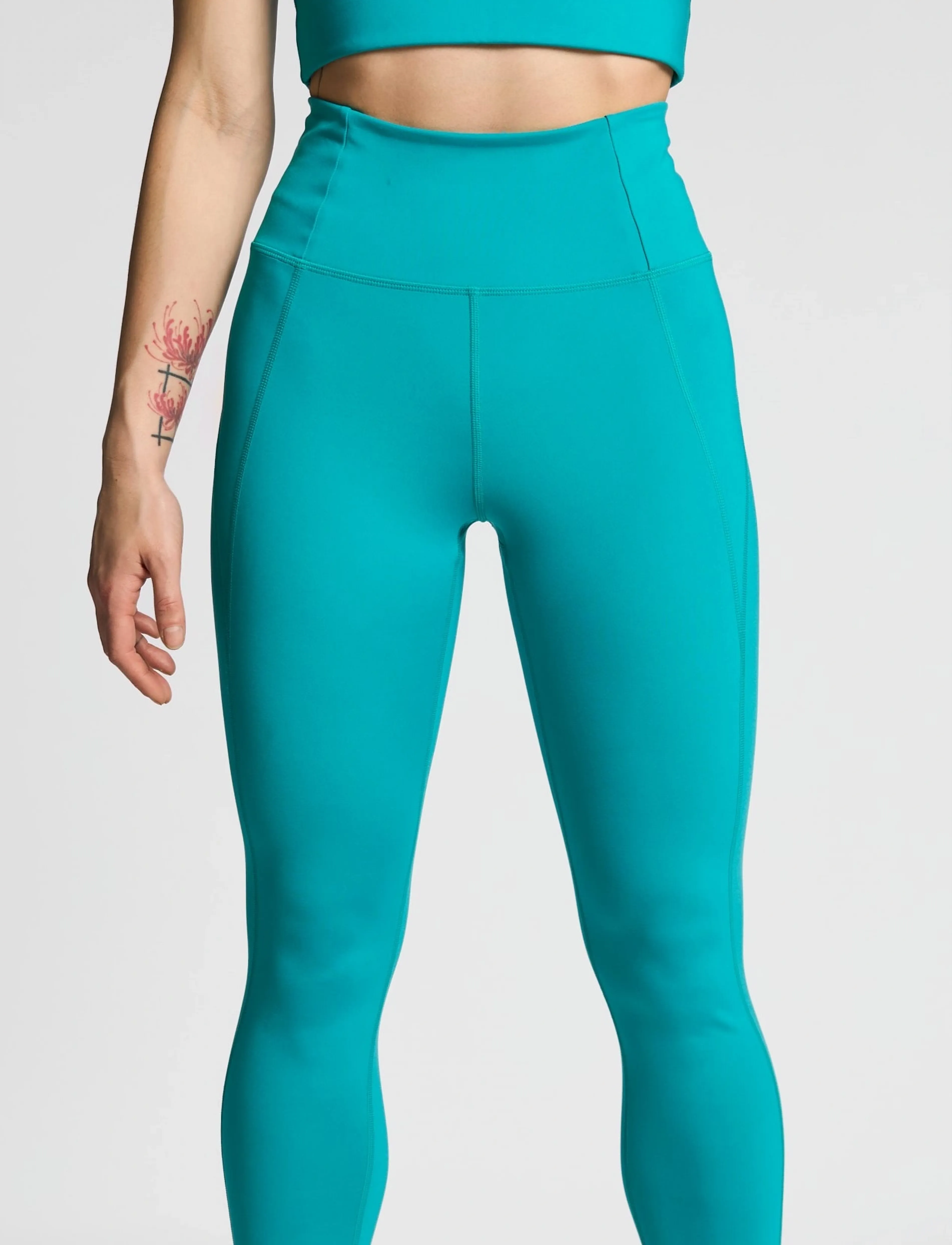 Girlfriend Collective - Compressive High-Rise Legging, Long - fuld længde - peacock - 0