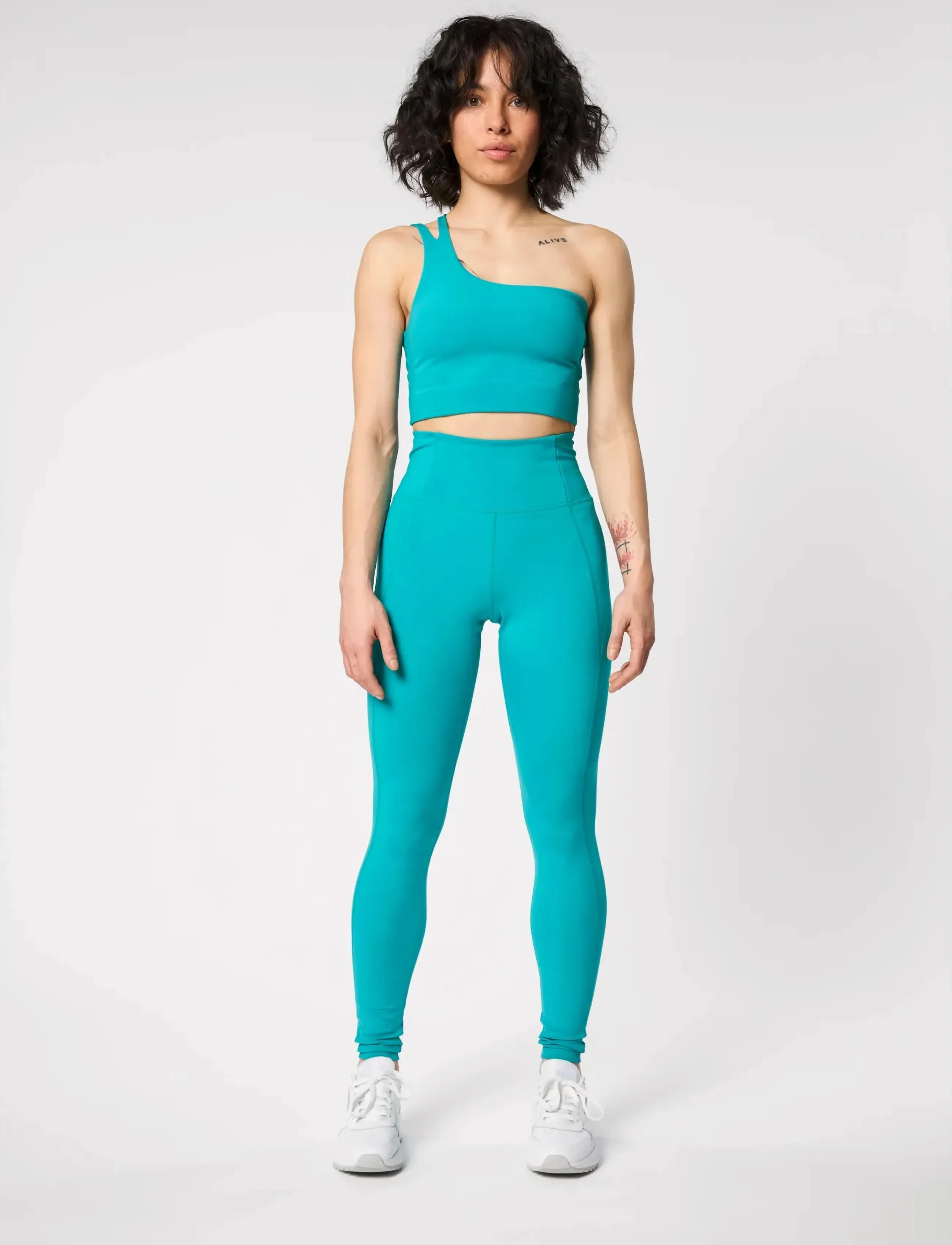 Girlfriend Collective - Compressive High-Rise Legging, Long - fuld længde - peacock - 3