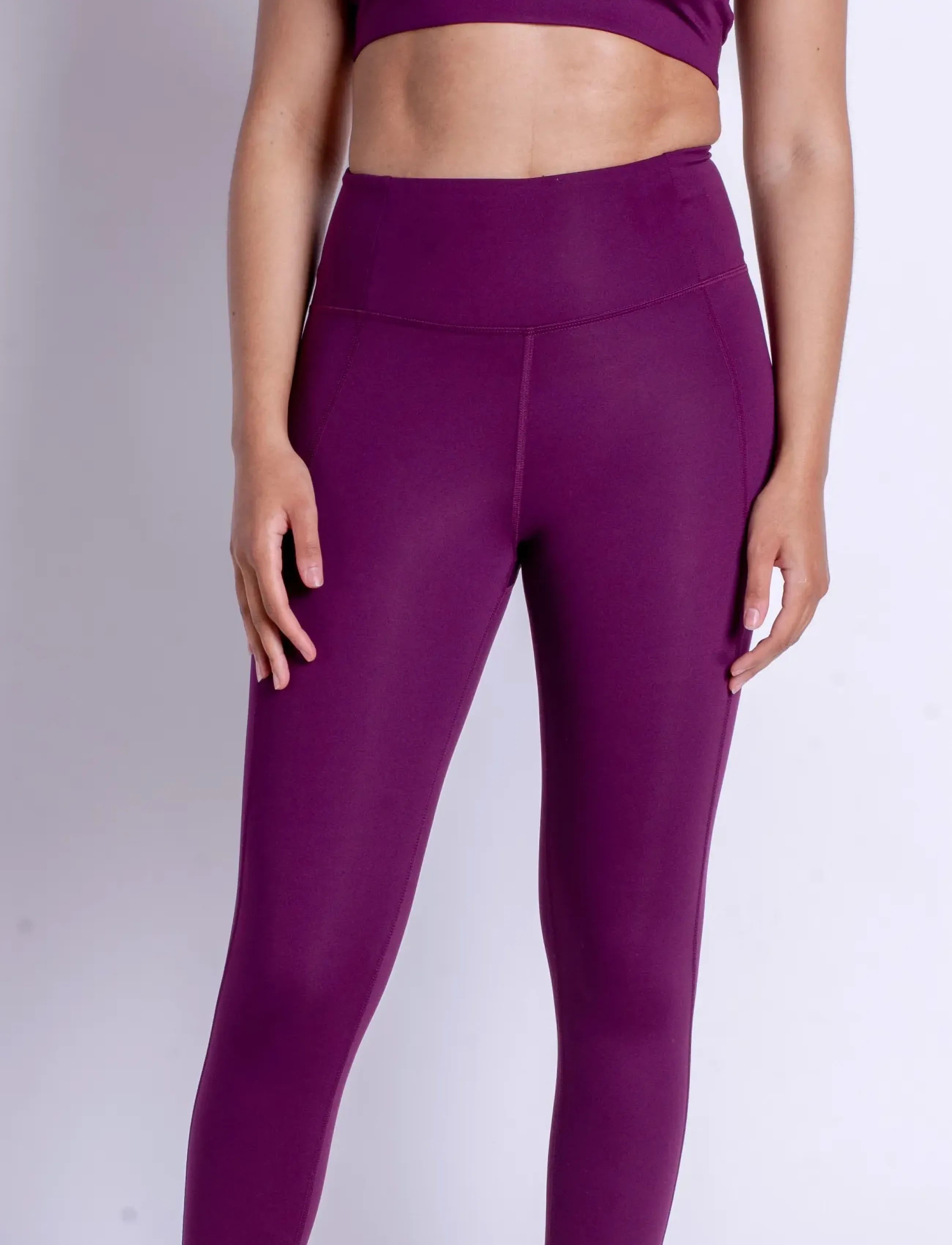 Girlfriend Collective - Compressive High-Rise Legging, Long - fuld længde - plum - 5