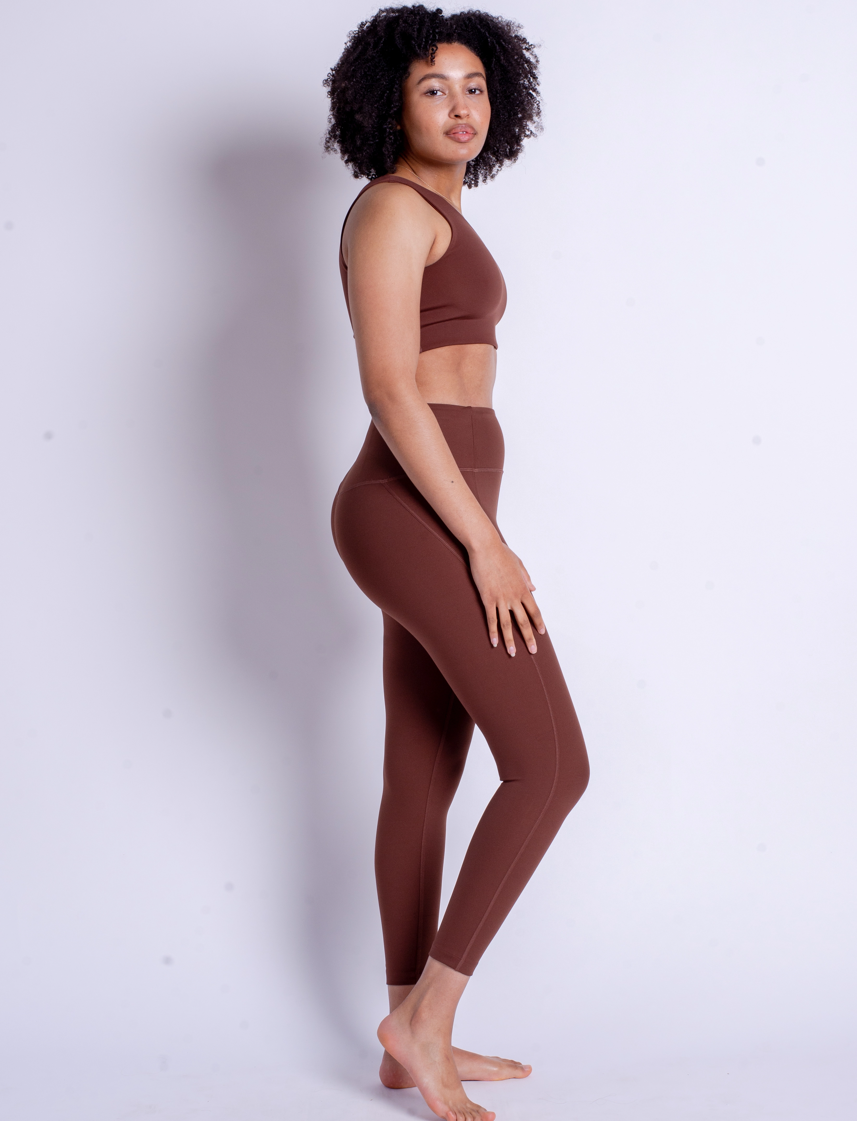 Girlfriend Collective - Compressive High-Rise Legging, 7/8 - 7/8 længde - earth - 3