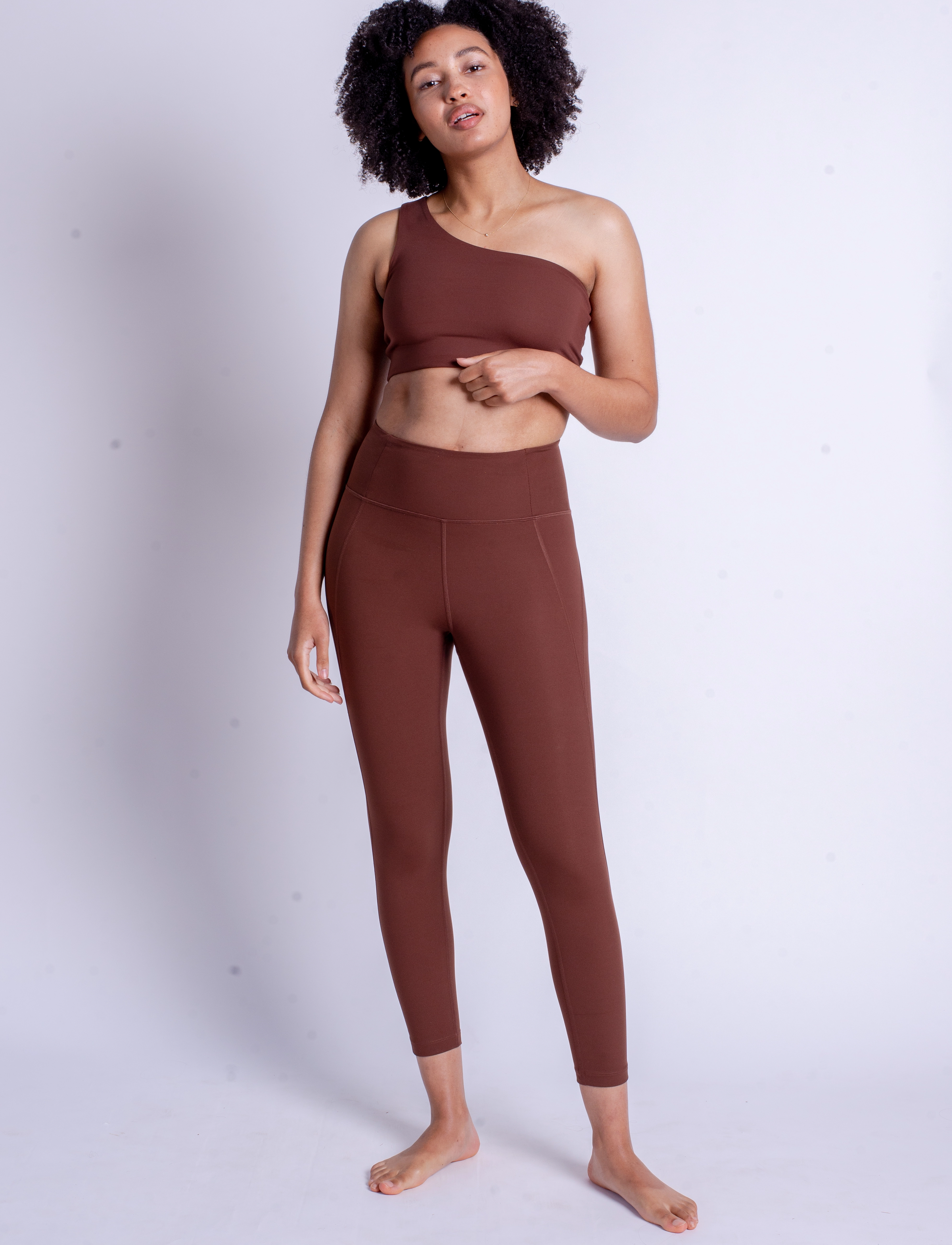 Girlfriend Collective - Compressive High-Rise Legging, 7/8 - 7/8 længde - earth - 5
