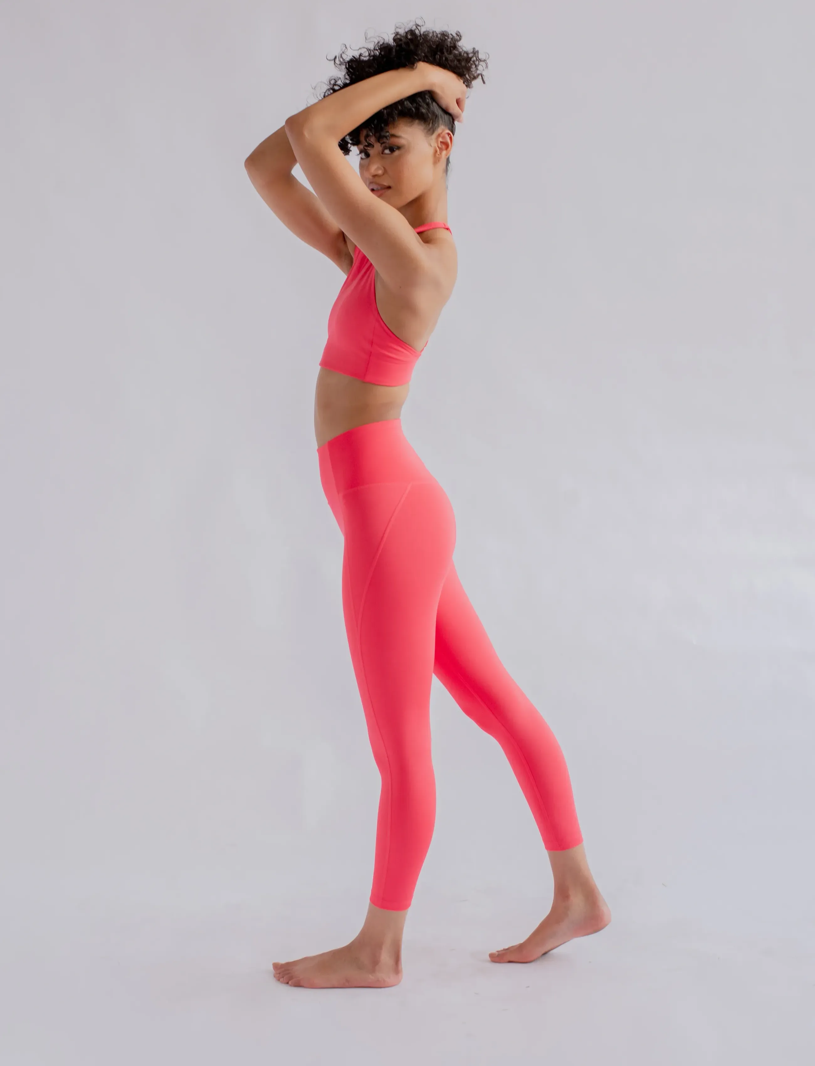 Girlfriend Collective - Compressive High-Rise Legging, 7/8 - 7/8 længde - geranium - 5