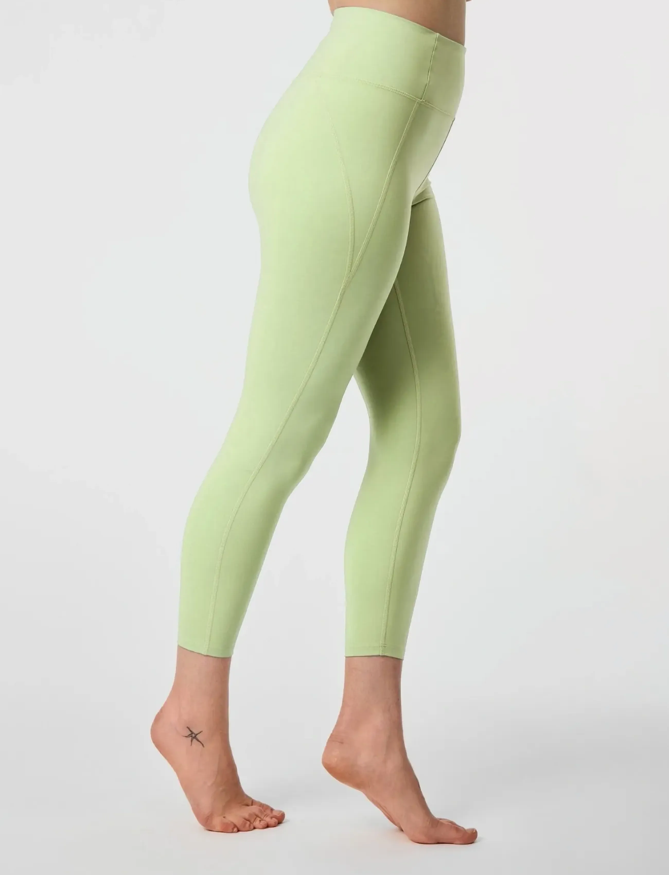 Girlfriend Collective - Compressive High-Rise Legging, 7/8 - 7/8 længde - key lime - 5