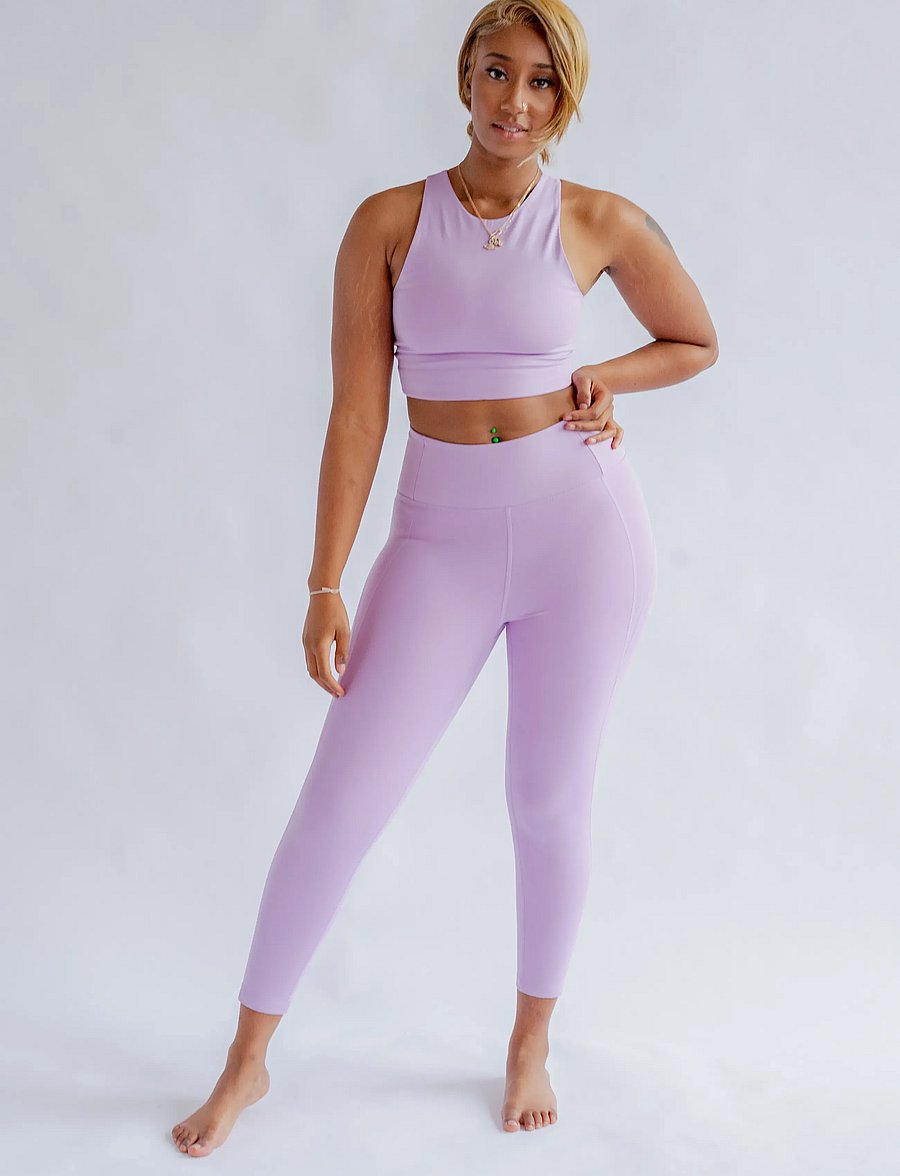 Girlfriend Collective - Compressive High-Rise Legging, 7/8 - 7/8 ilgis - lilac - 0