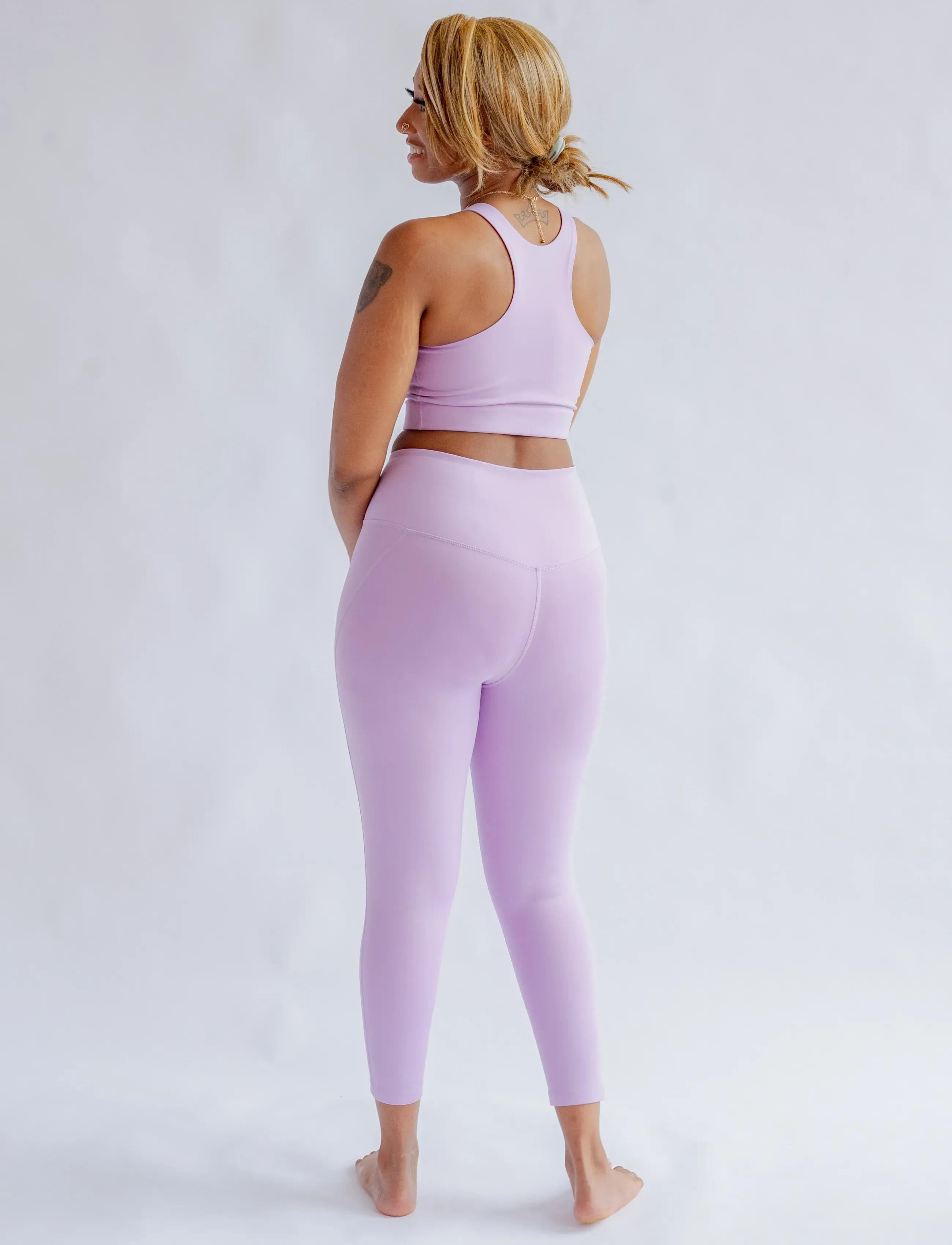 Girlfriend Collective - Compressive High-Rise Legging, 7/8 - 7/8 længde - lilac - 4