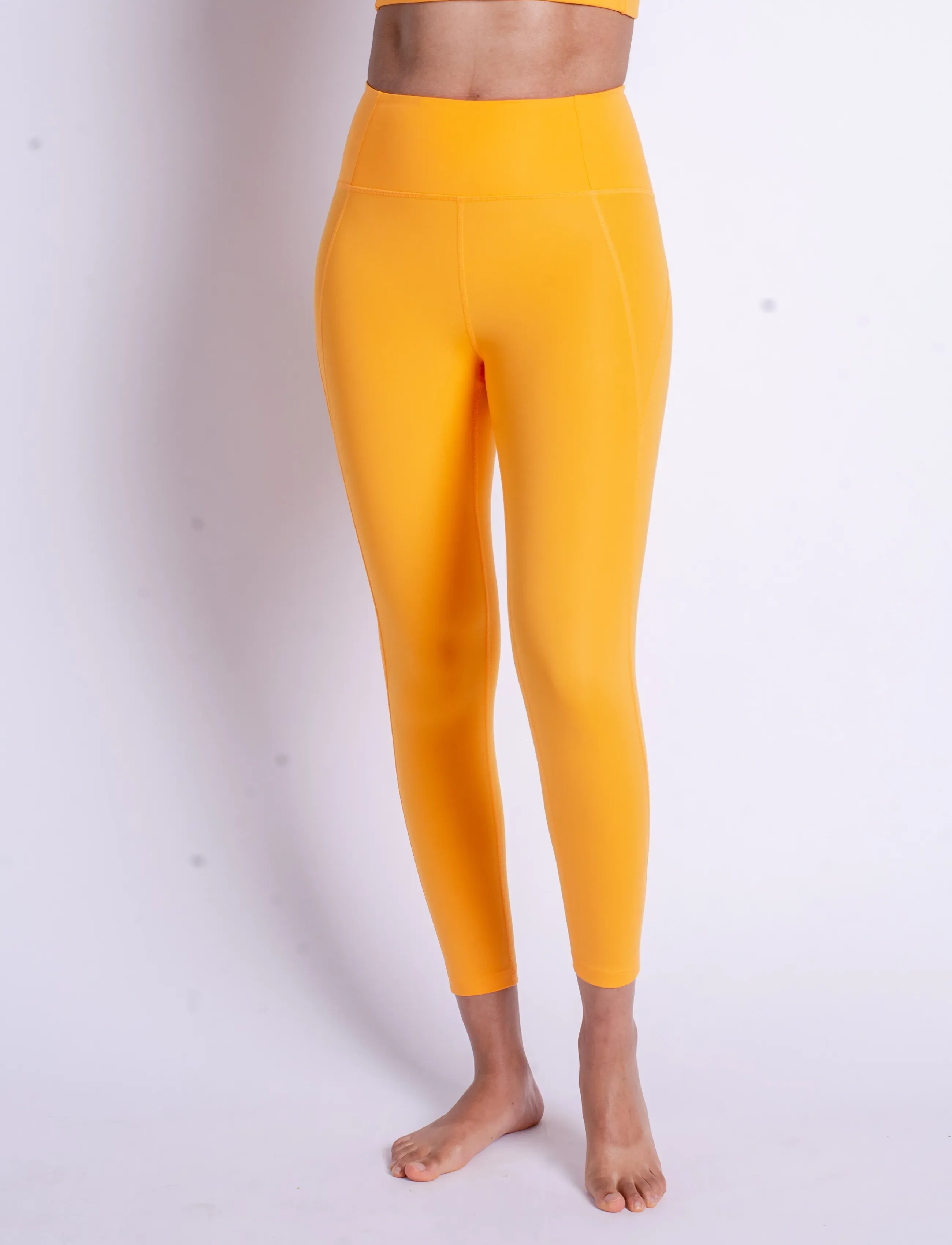 Girlfriend Collective - Compressive High-Rise Legging, 7/8 - 7/8 længde - orange zest - 4