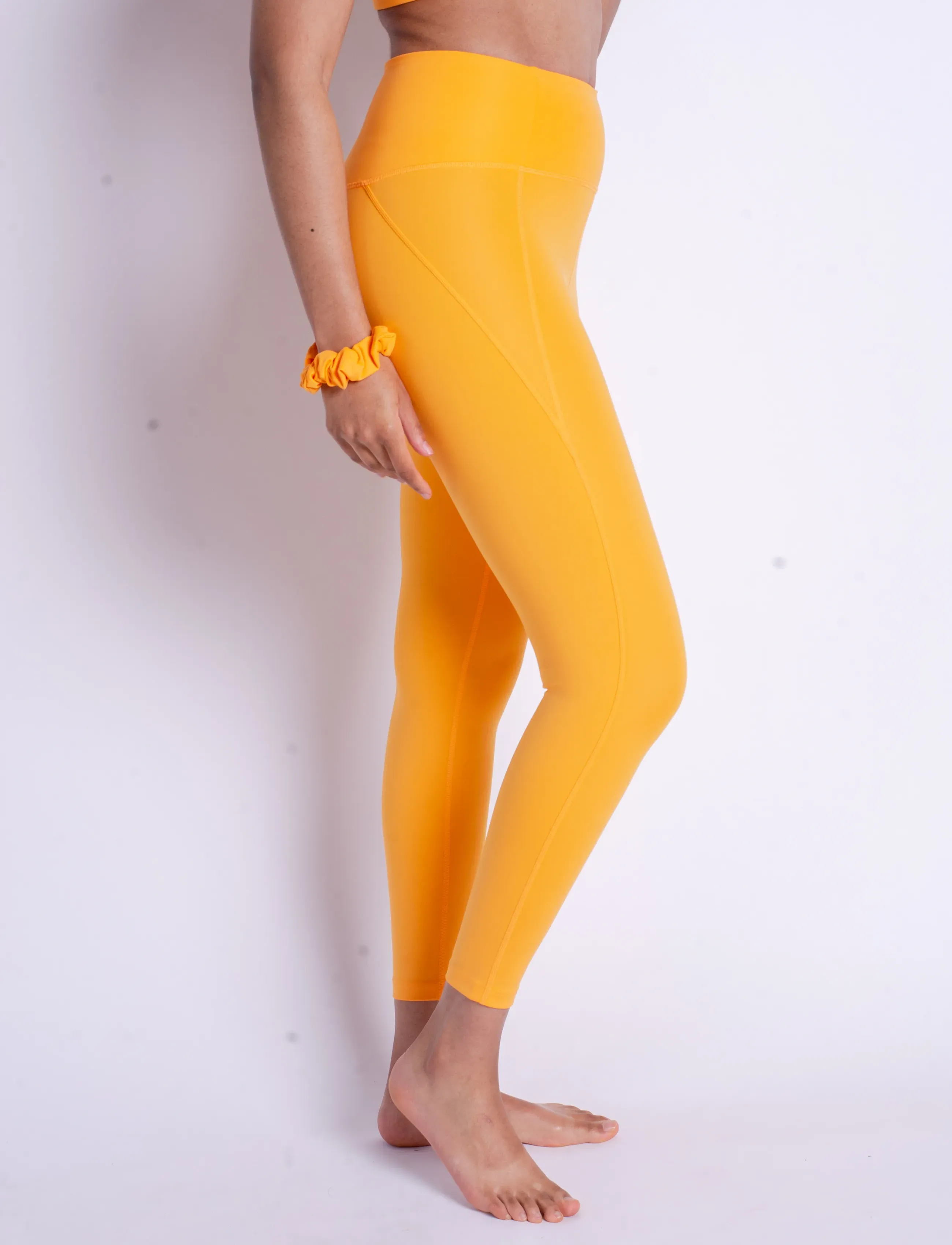Girlfriend Collective - Compressive High-Rise Legging, 7/8 - 7/8 længde - orange zest - 5