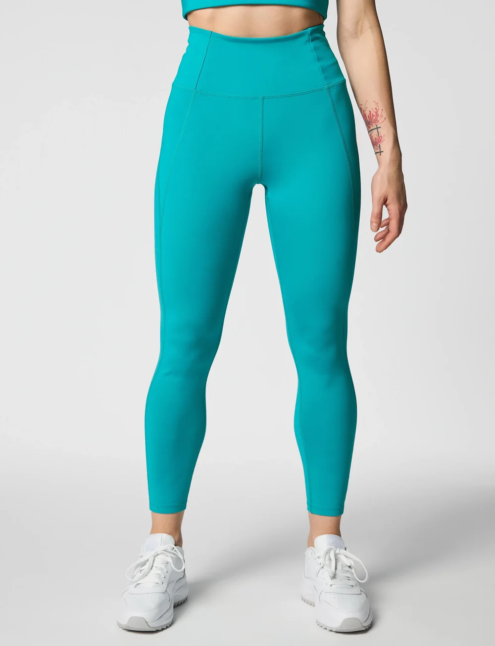 Girlfriend Collective - Compressive High-Rise Legging, 7/8 - ræktarbuxur - peacock - 4