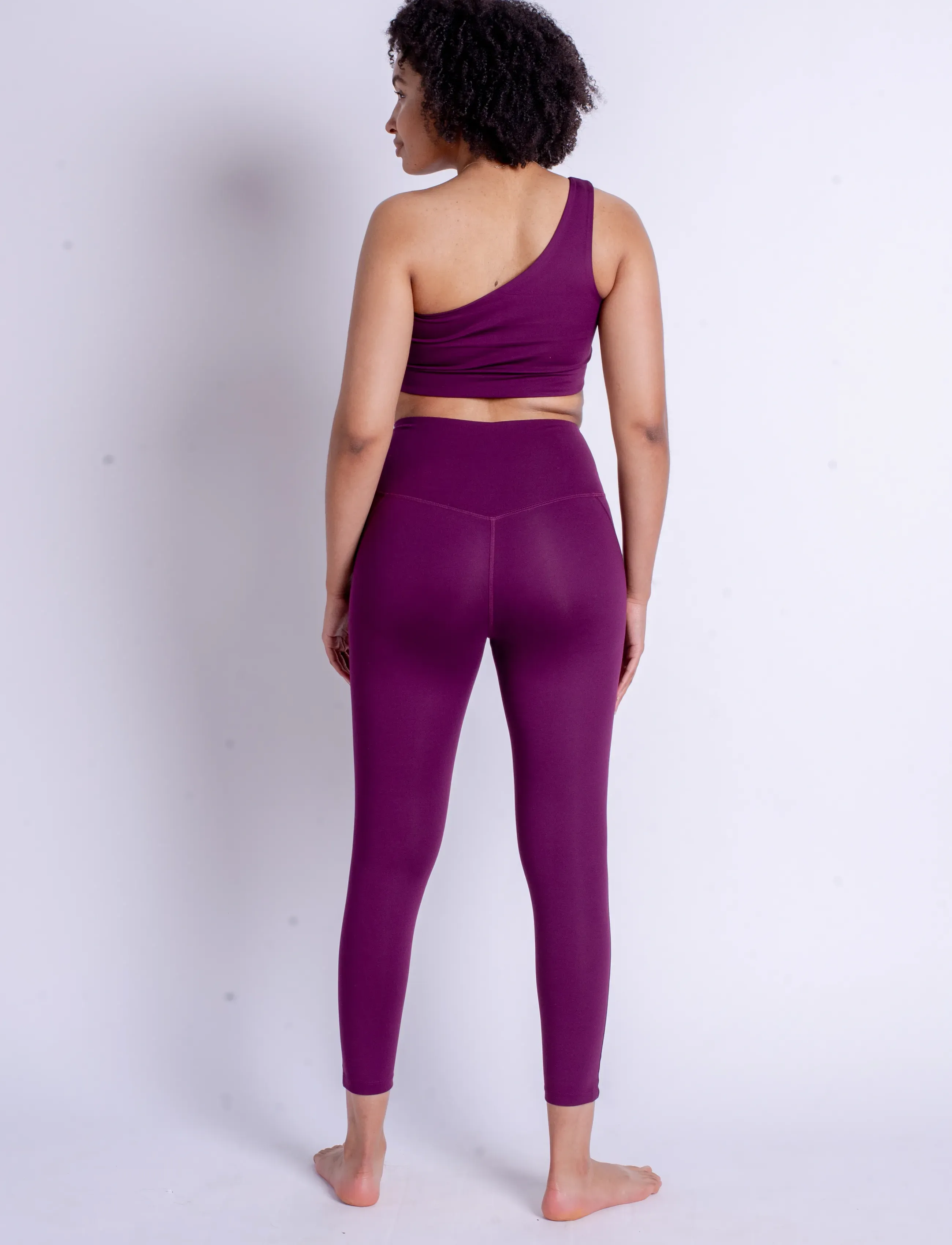 Girlfriend Collective - Compressive High-Rise Legging, 7/8 - 7/8 länge - plum - 4