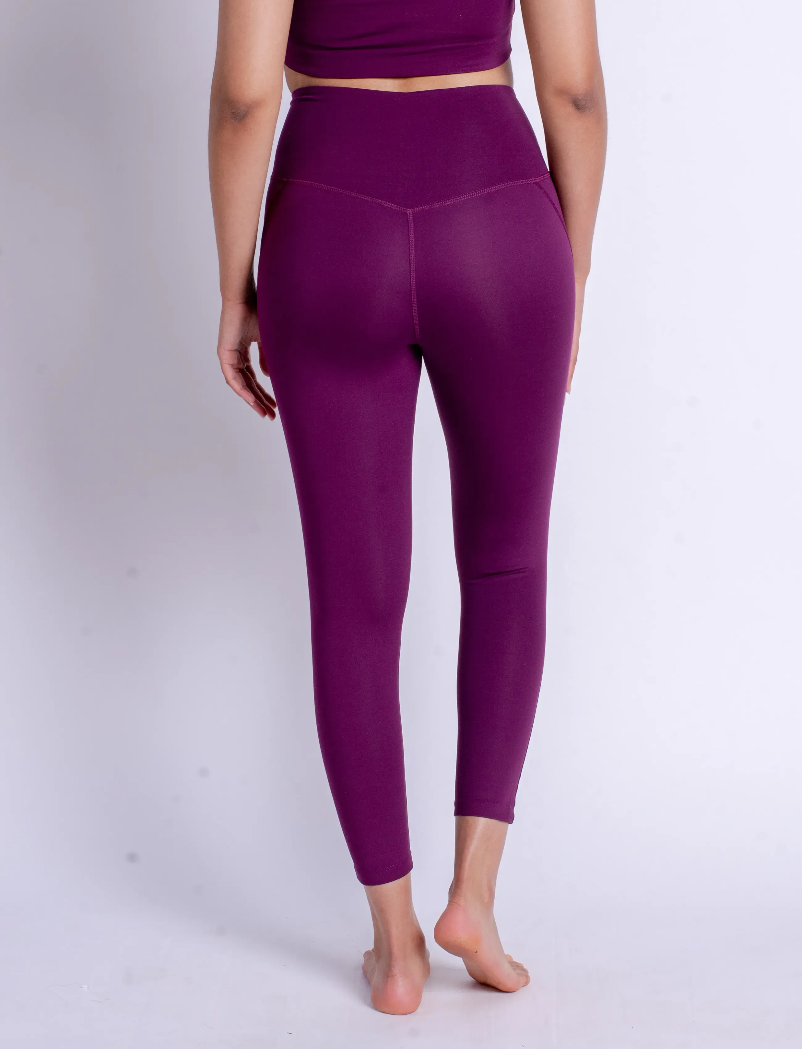 Girlfriend Collective - Compressive High-Rise Legging, 7/8 - 7/8 länge - plum - 5
