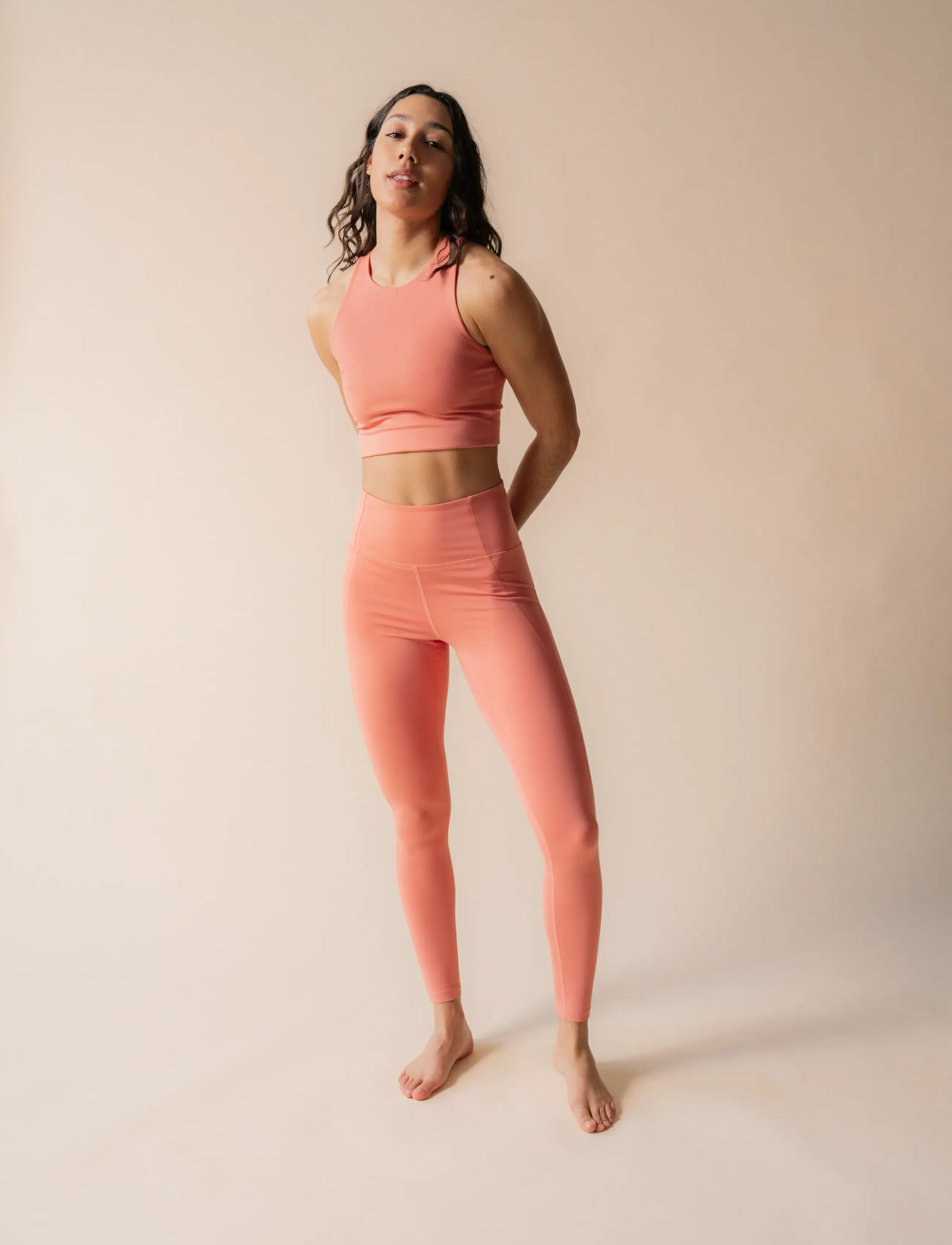 Girlfriend Collective - Compressive High-Rise Legging, 7/8 - 7/8 længde - primrose - 0