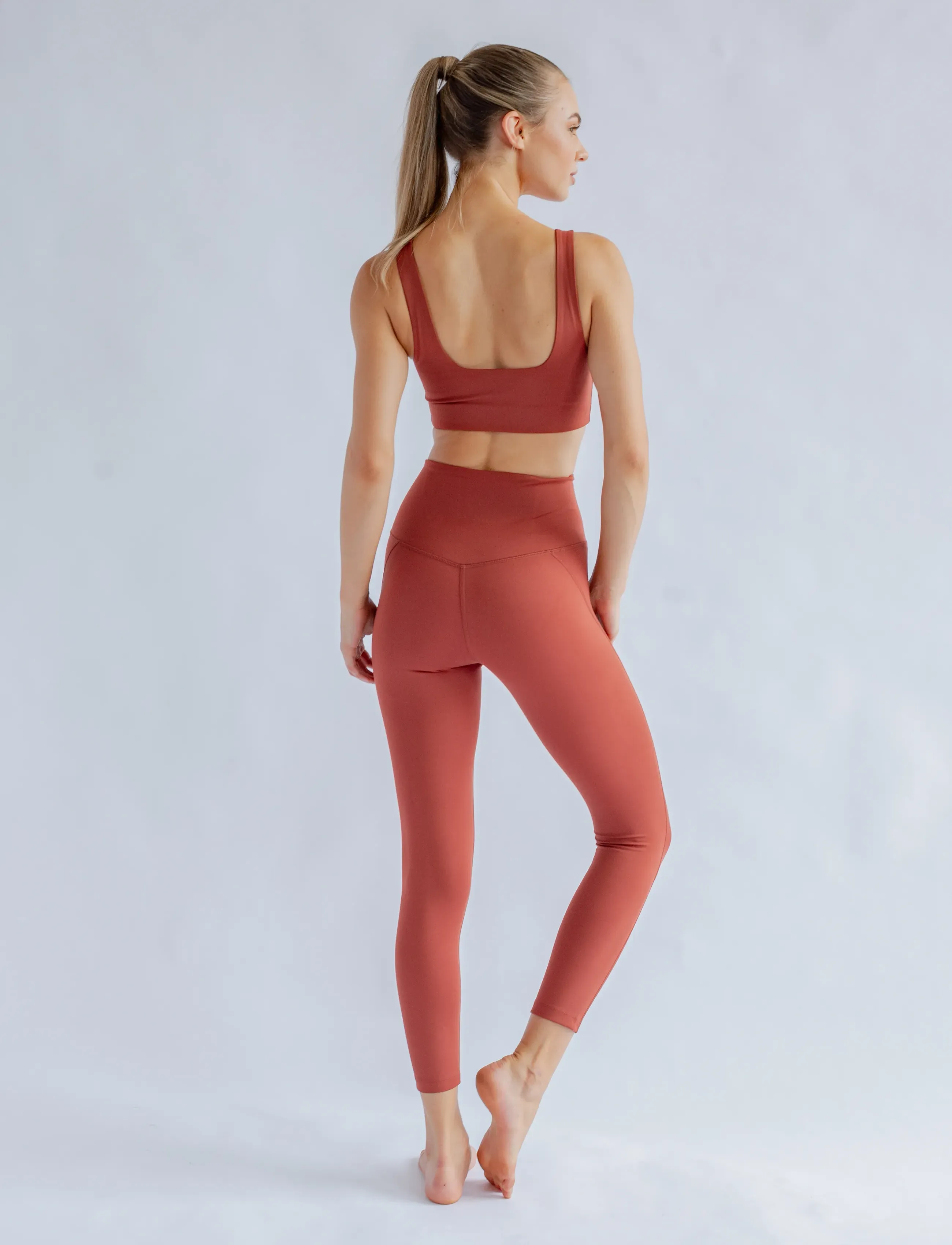 Girlfriend Collective - Compressive High-Rise Legging, 7/8 - 7/8 længde - sedona - 4