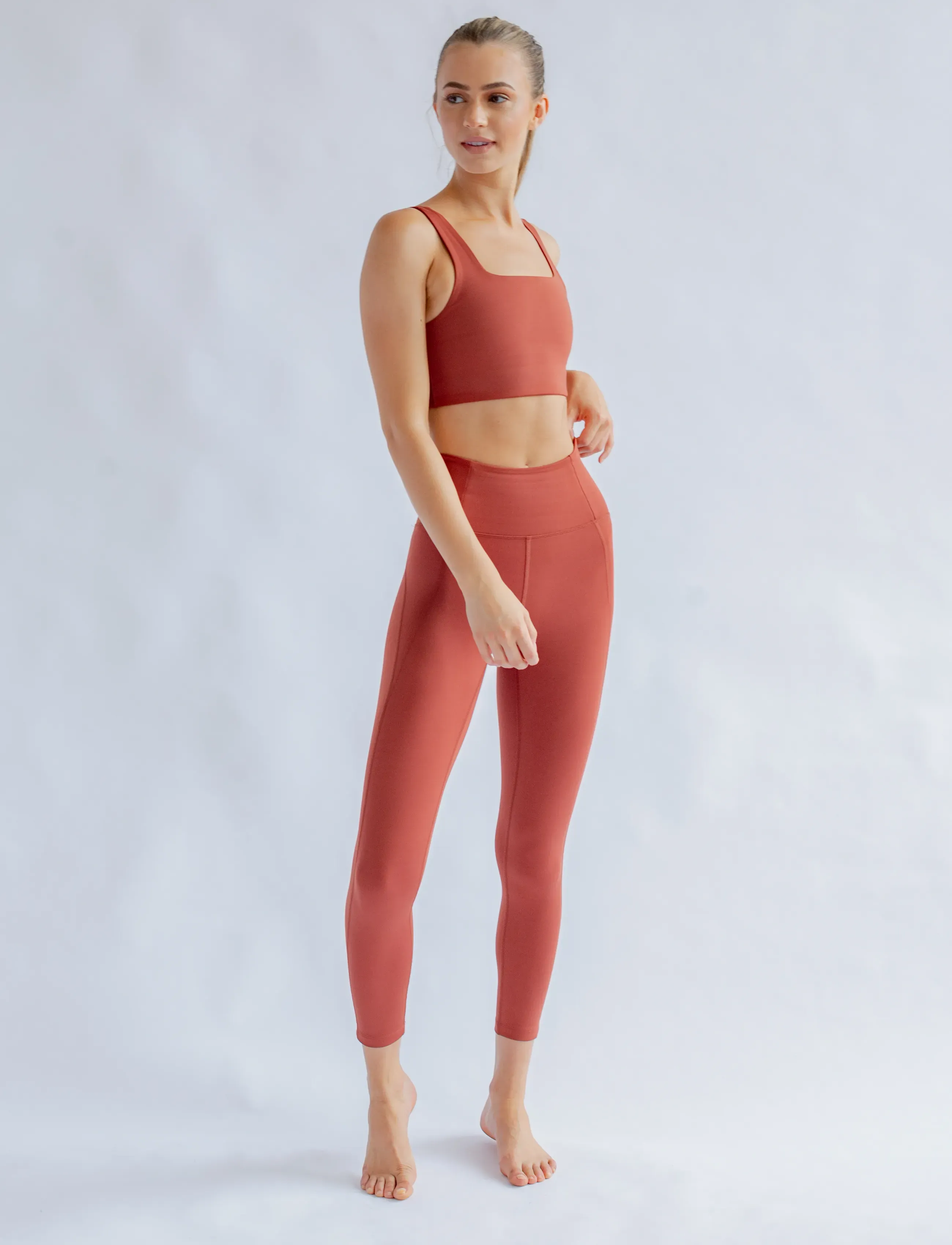 Girlfriend Collective - Compressive High-Rise Legging, 7/8 - 7/8 længde - sedona - 5