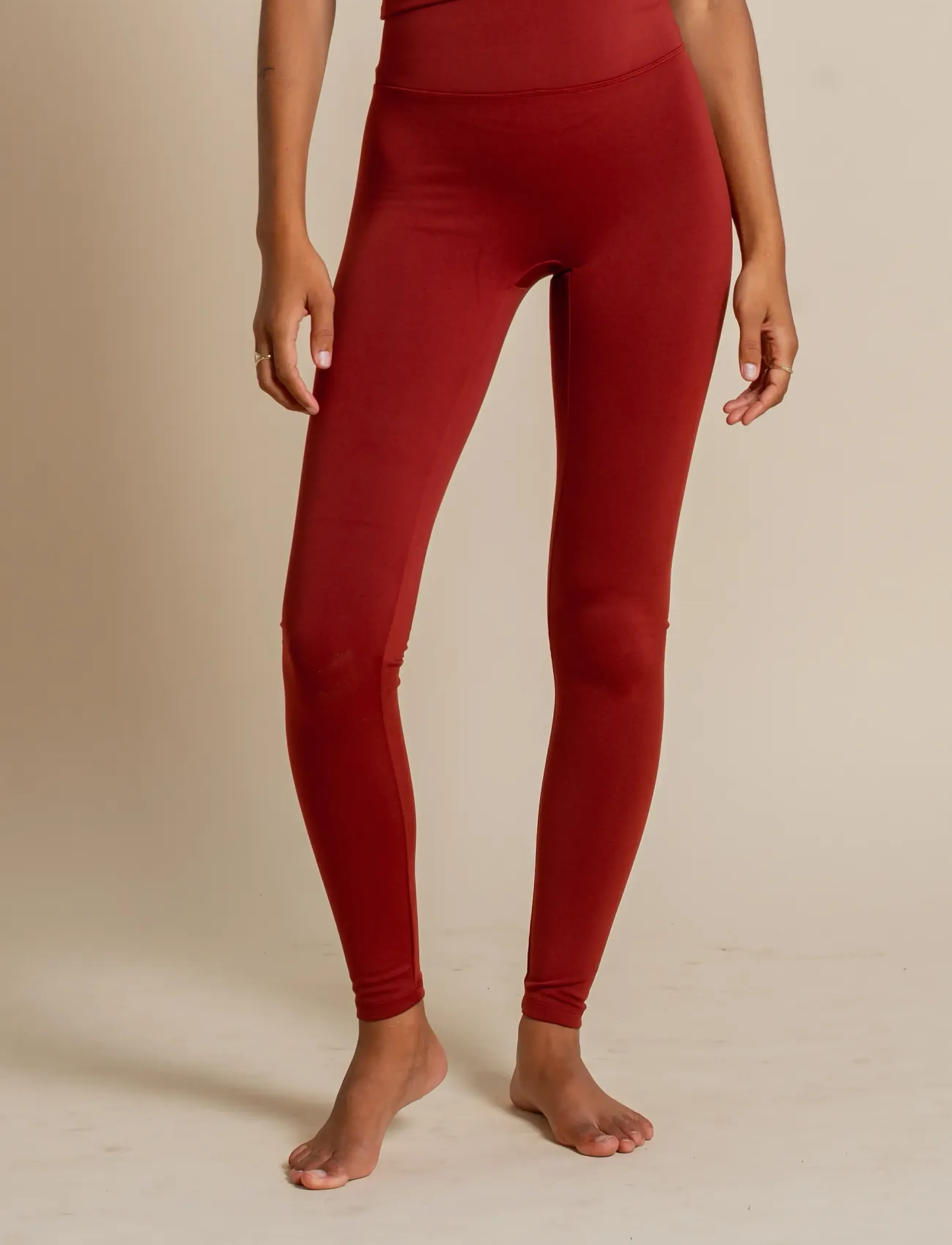 Girlfriend Collective - Luxe Legging, Long - volle länge - bordeaux - 5