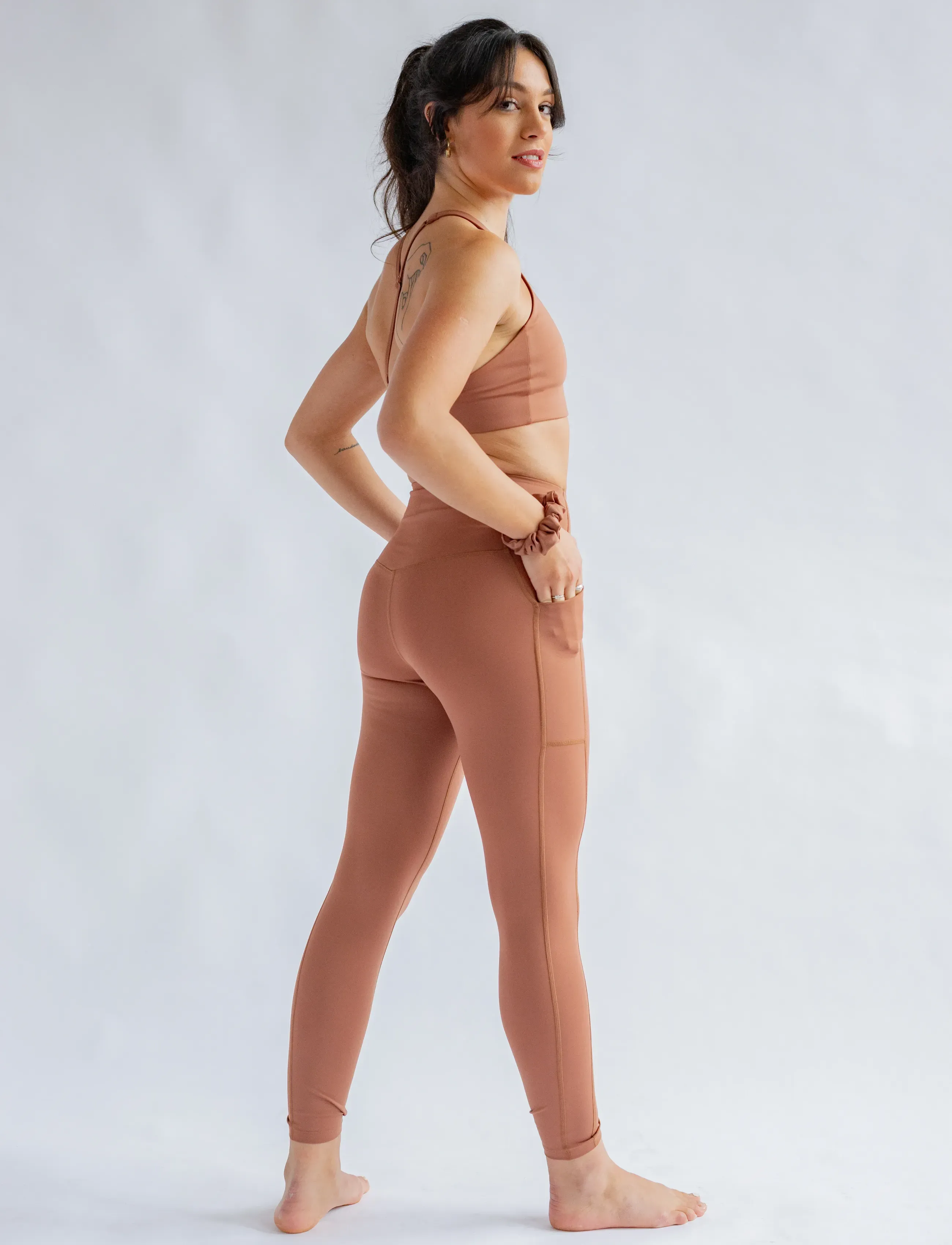 Girlfriend Collective - Pocket High-Rise Legging, Long - fuld længde - antler - 5