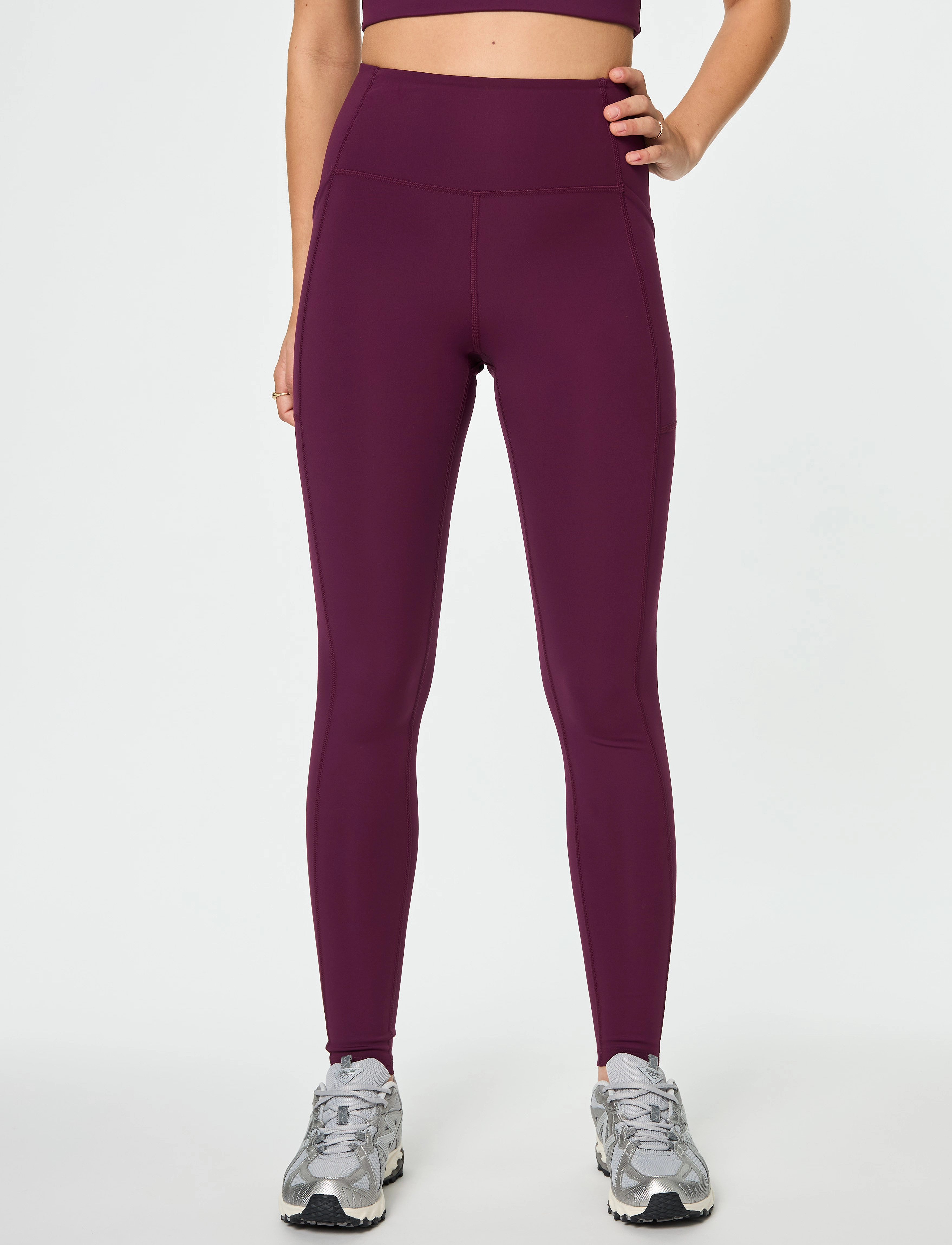 Girlfriend Collective - Pocket High-Rise Legging, Long - visas ilgis - plum - 4