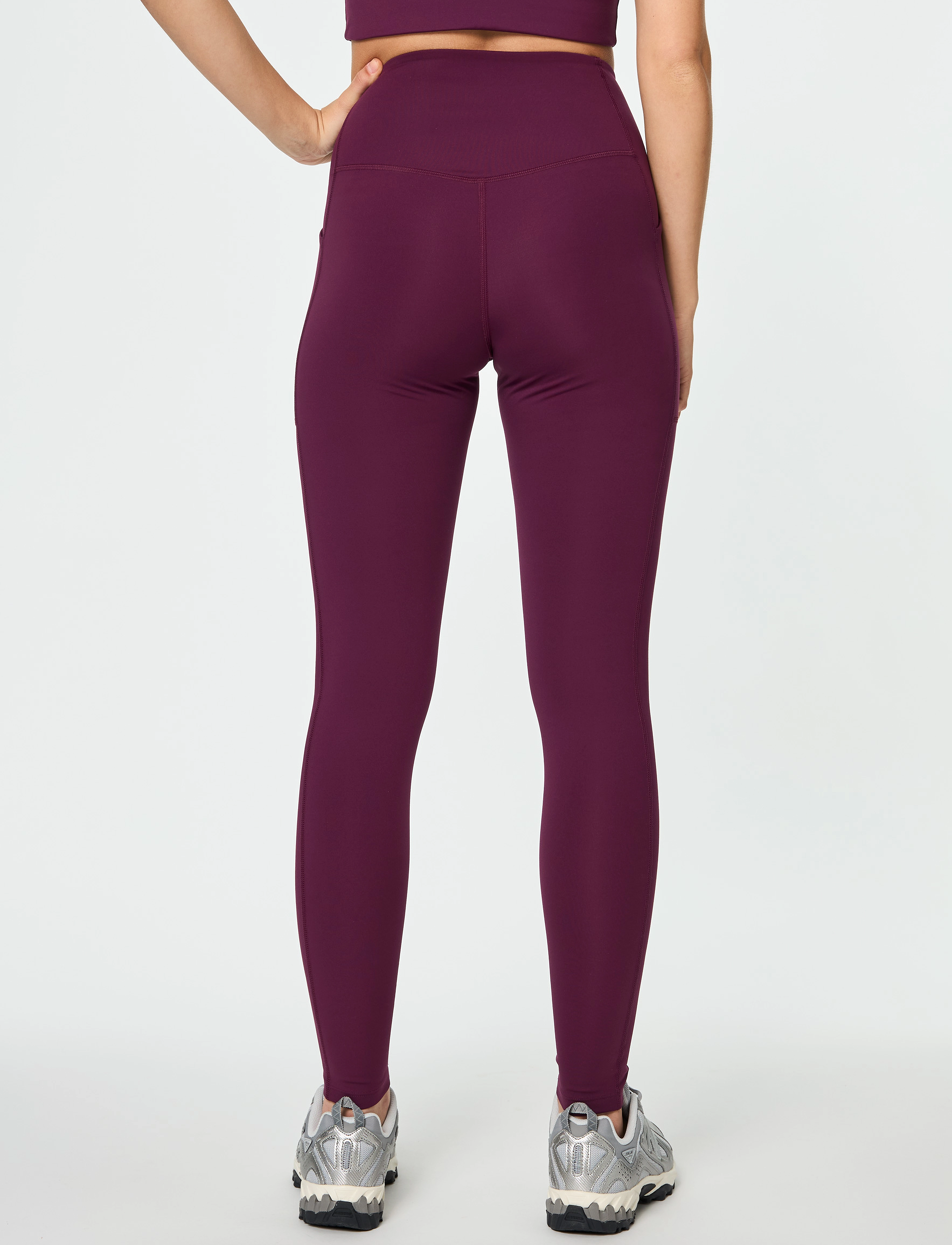 Girlfriend Collective - Pocket High-Rise Legging, Long - fuld længde - plum - 5