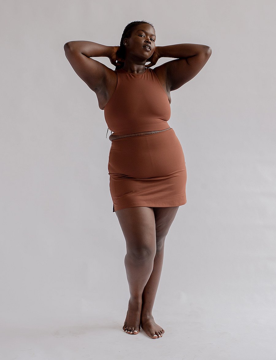 Girlfriend Collective - The Skort, High-Rise - sportiniai sijonai - earth - 0