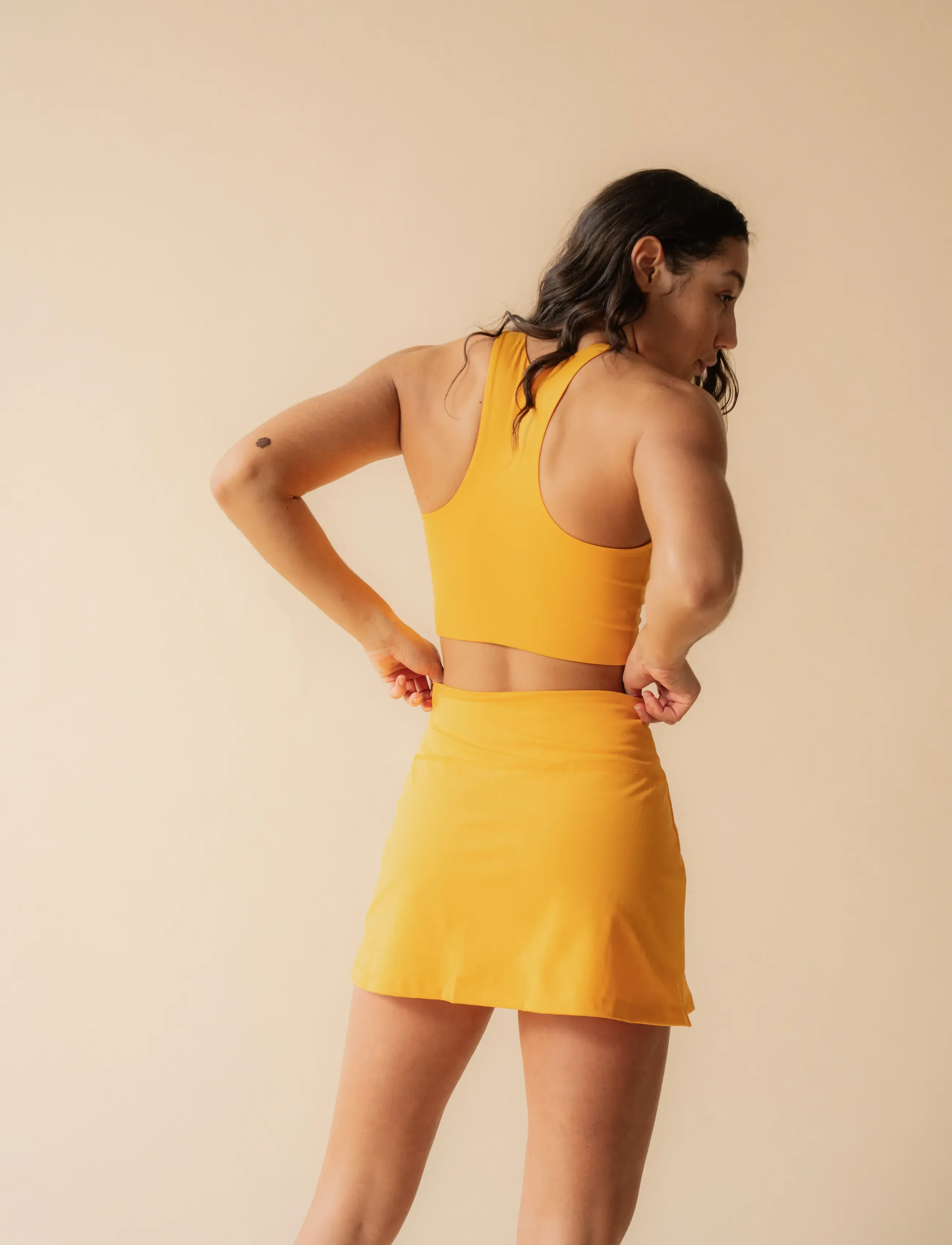 Girlfriend Collective - The Skort, High-Rise - træningsnederdele - golden glow - 5