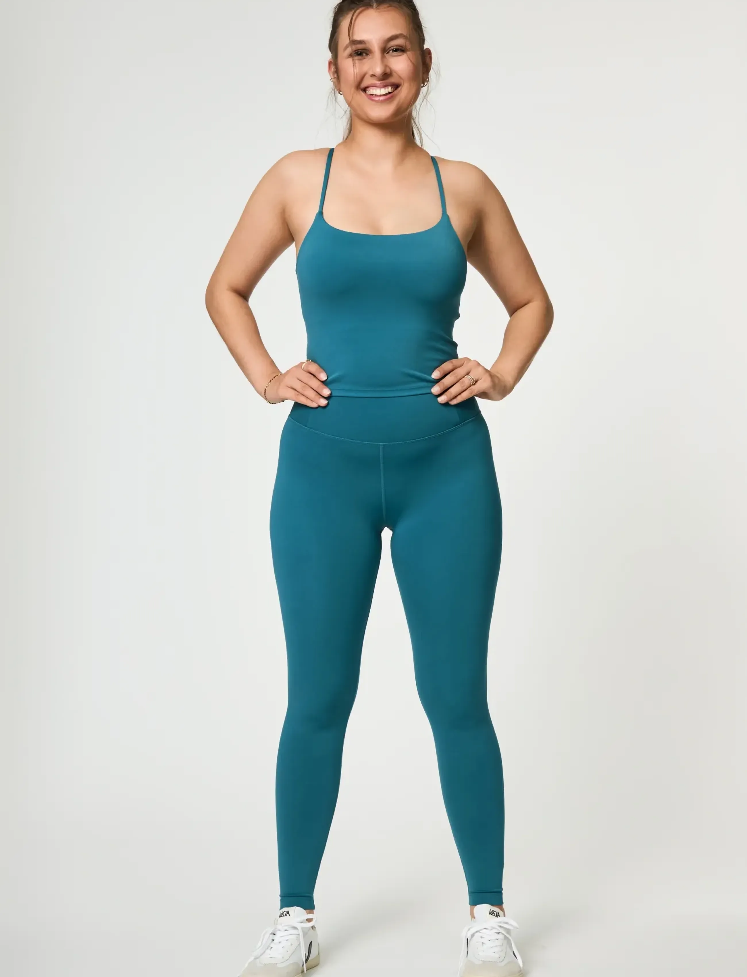 Girlfriend Collective - Float High-Rise Legging, Long - fuld længde - dark ixia - 4