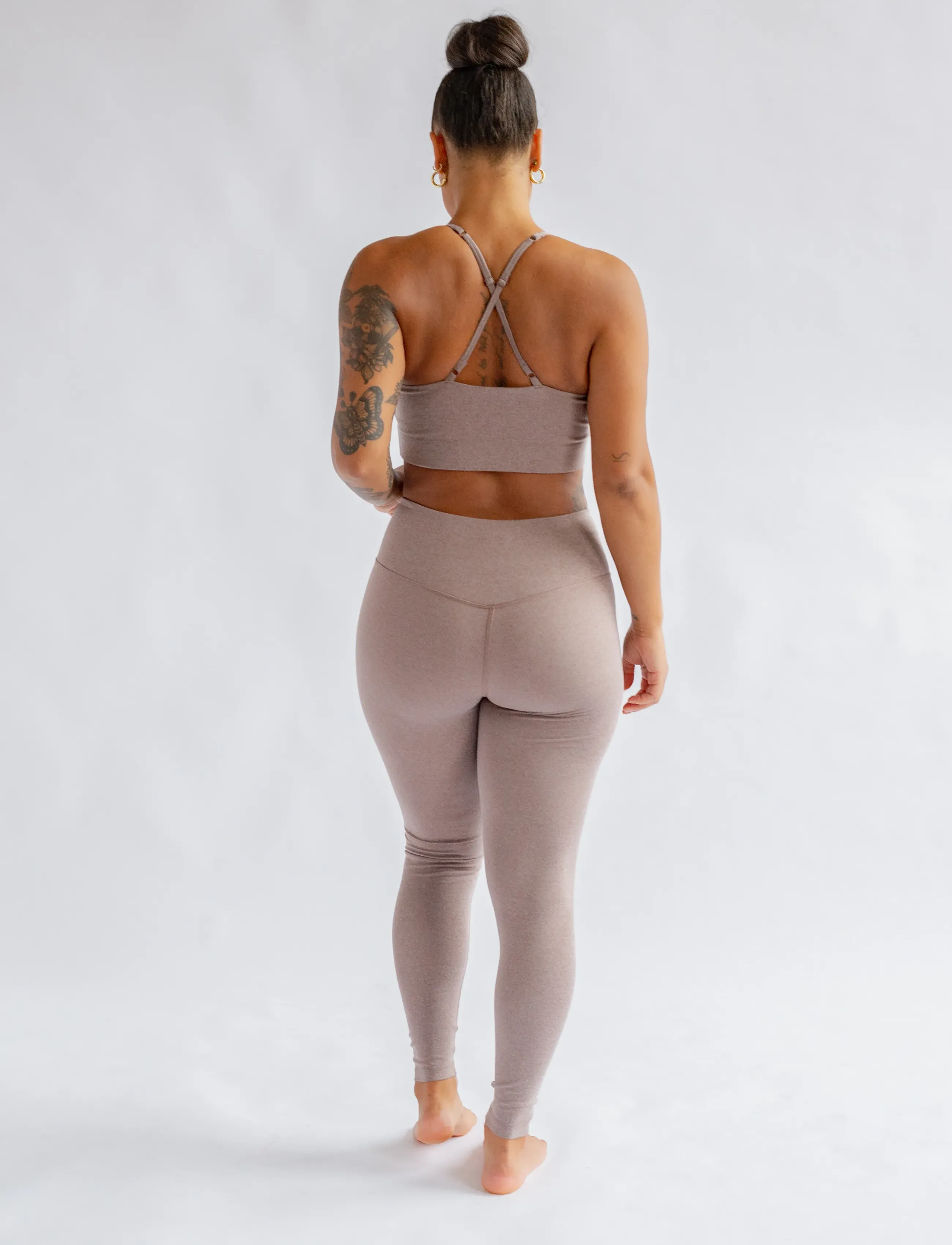 Girlfriend Collective - Float High-Rise Legging, Long - fuld længde - heather cocoon - 4