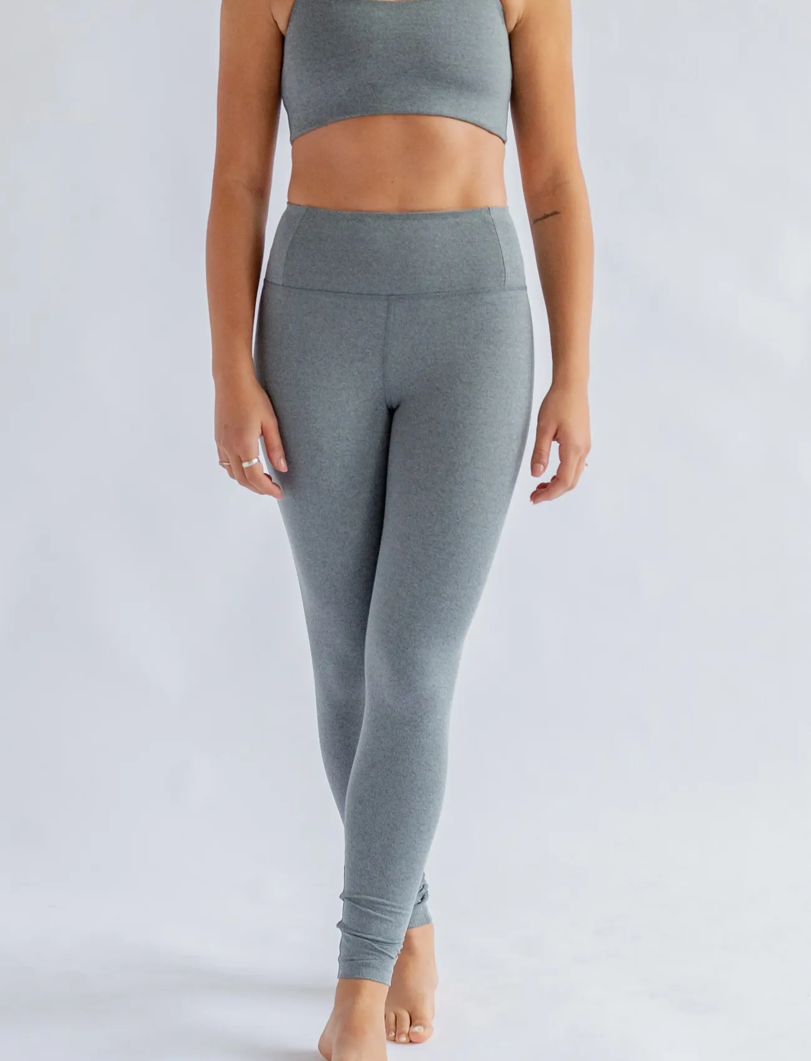 Girlfriend Collective - Float High-Rise Legging, Long - täispikkus - heather gravel - 5