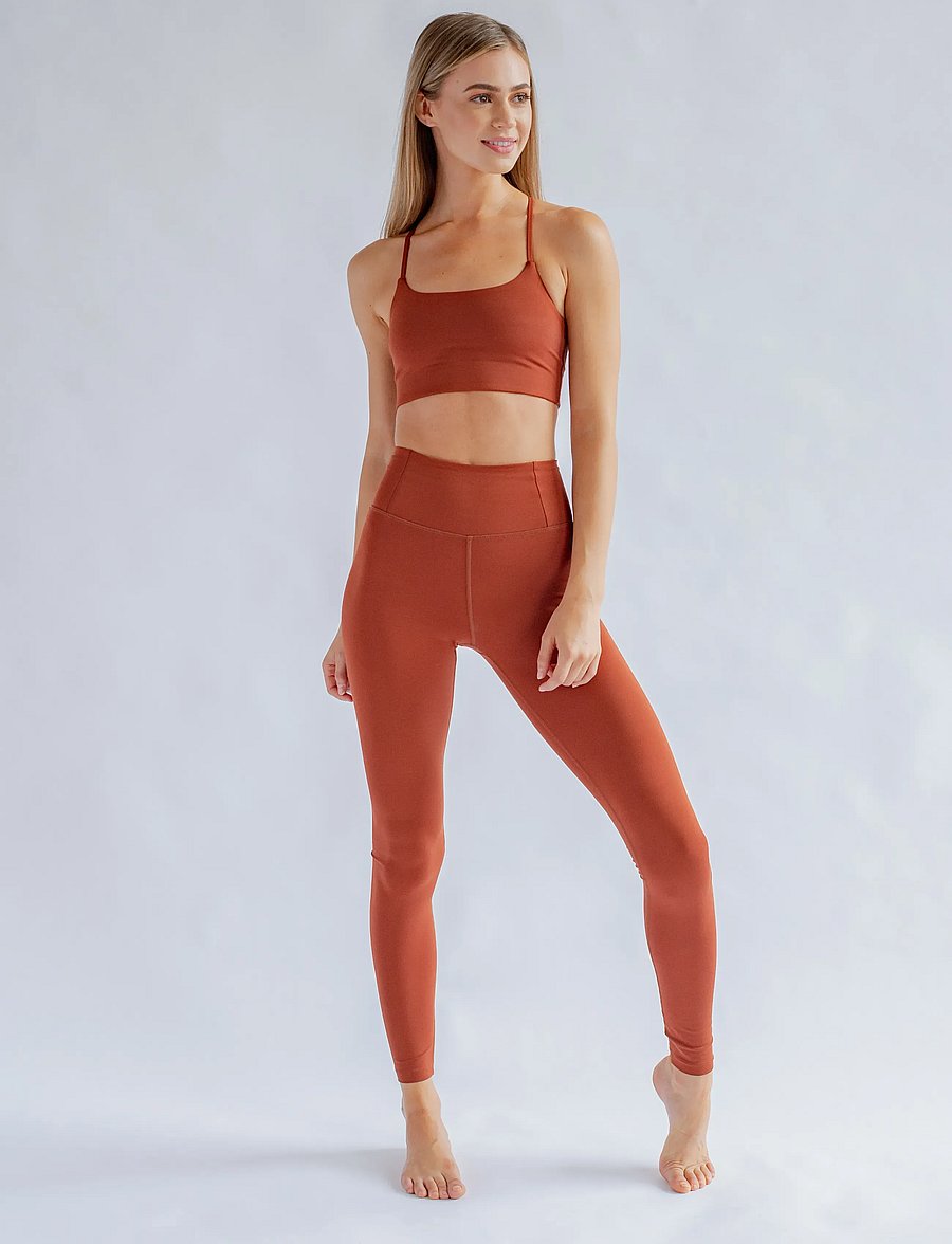 Girlfriend Collective - Float High-Rise Legging, Long - visas ilgis - mahogany - 0