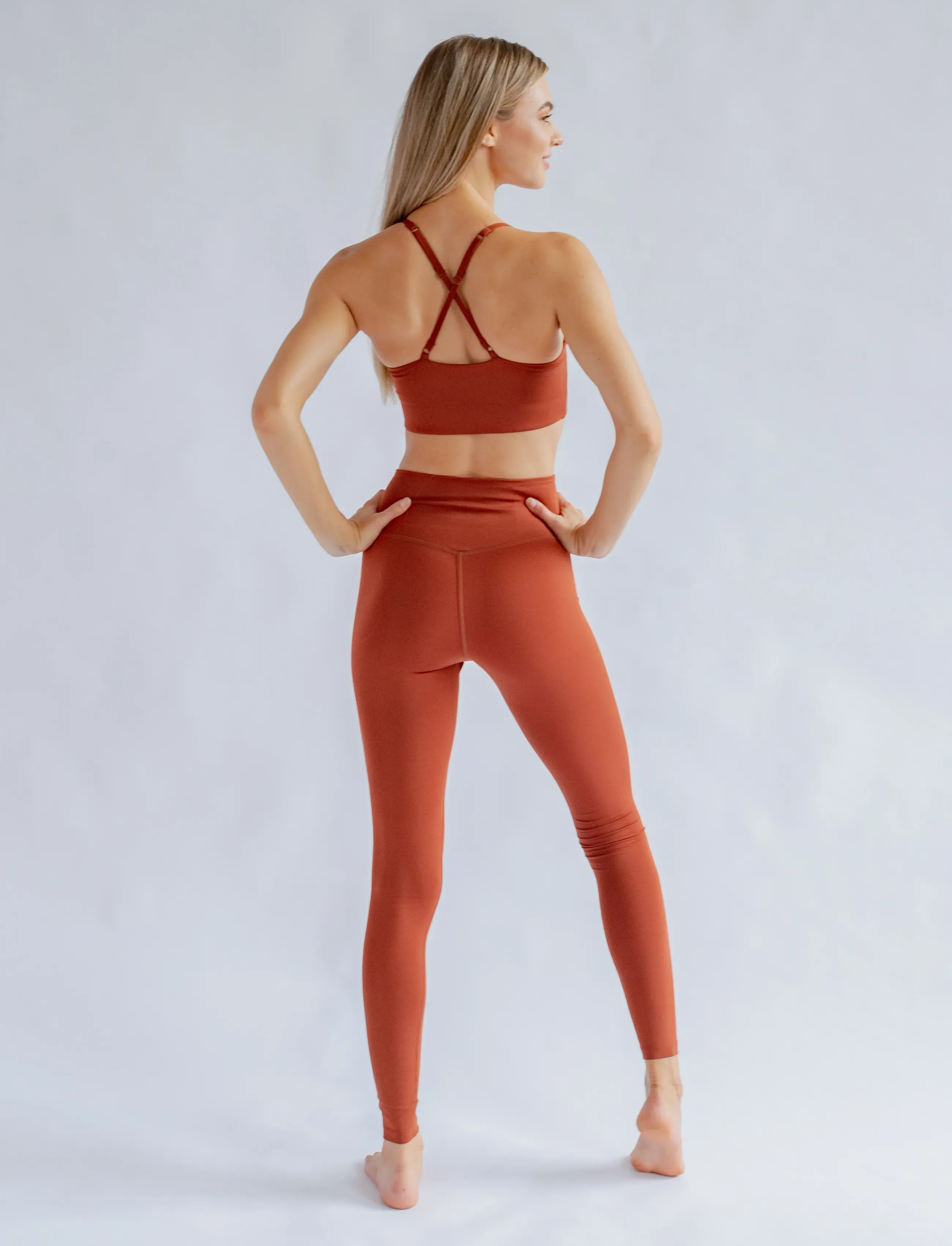 Girlfriend Collective - Float High-Rise Legging, Long - fuld længde - mahogany - 4