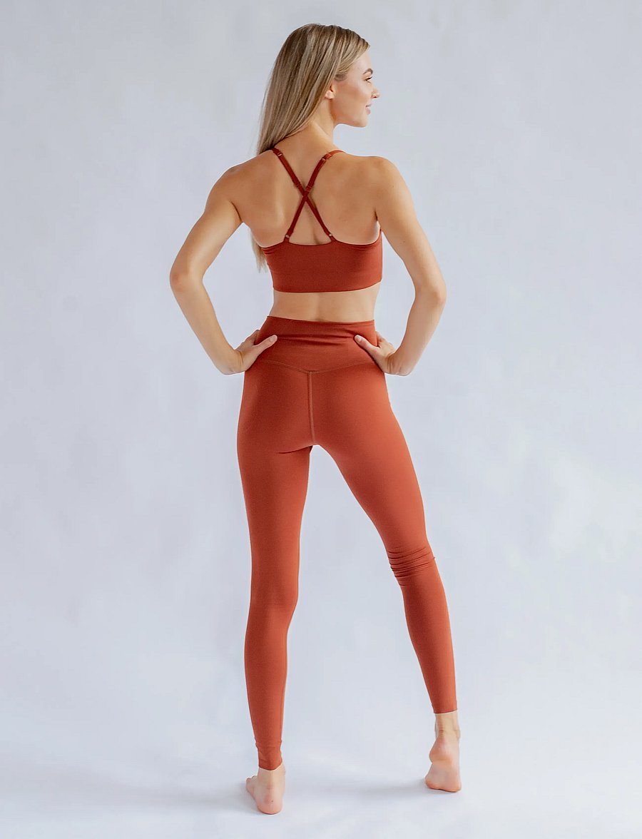 Girlfriend Collective - Float High-Rise Legging, Long - visas ilgis - mahogany - 4