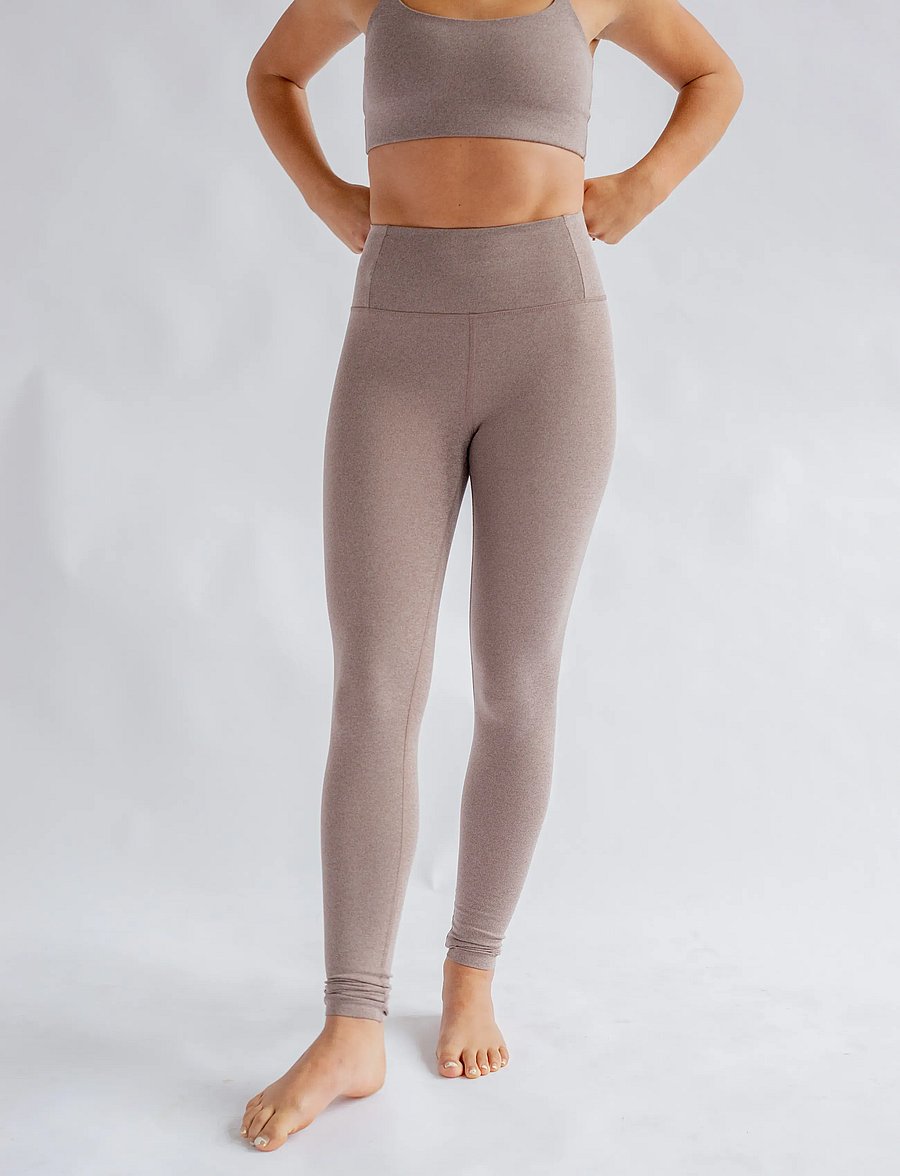 Girlfriend Collective - Float High-Rise Legging, 7/8 - 7/8 garuma - heather cocoon - 0