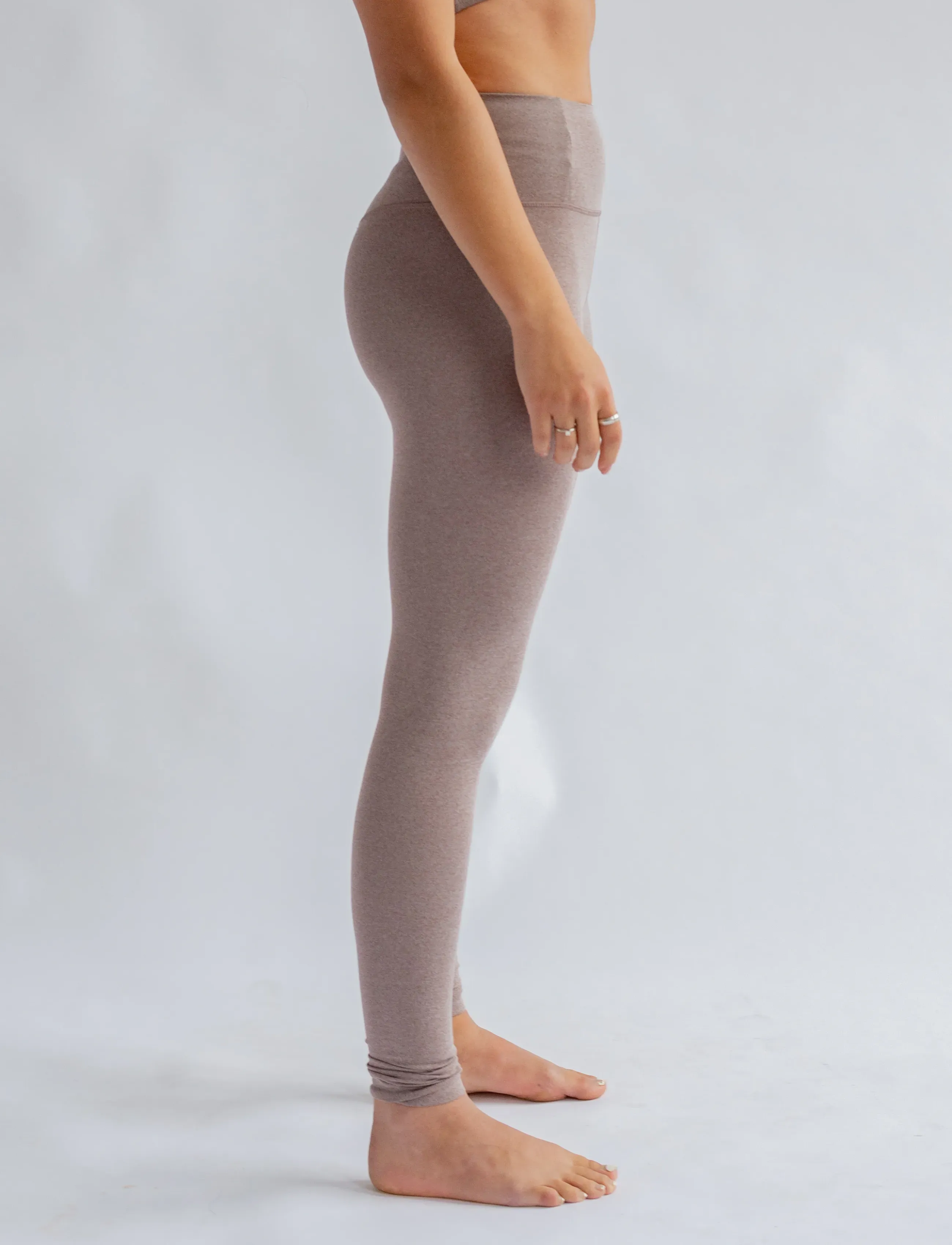 Girlfriend Collective - Float High-Rise Legging, 7/8 - 7/8 længde - heather cocoon - 4