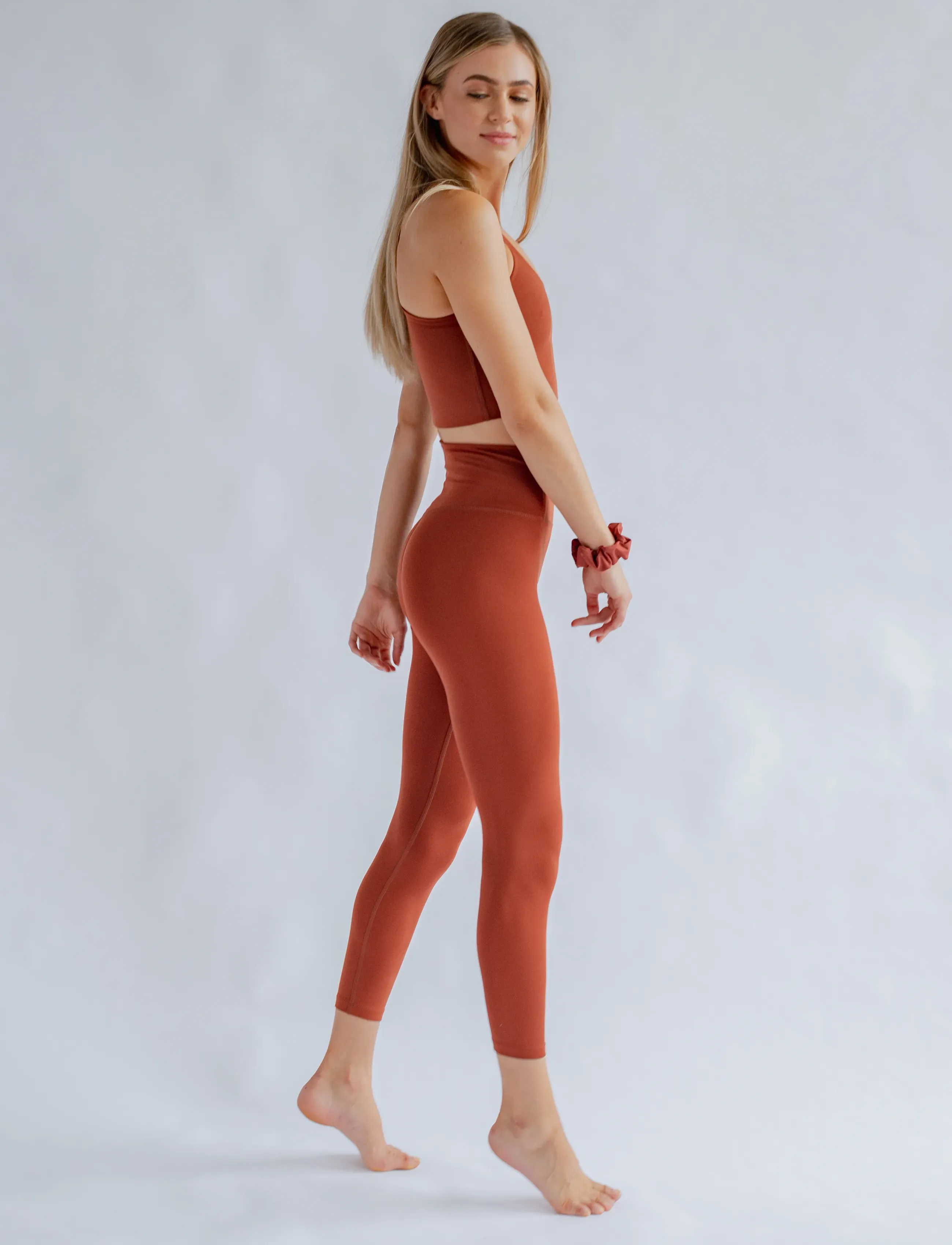 Girlfriend Collective - Float High-Rise Legging, 7/8 - 7/8 længde - mahogany - 5